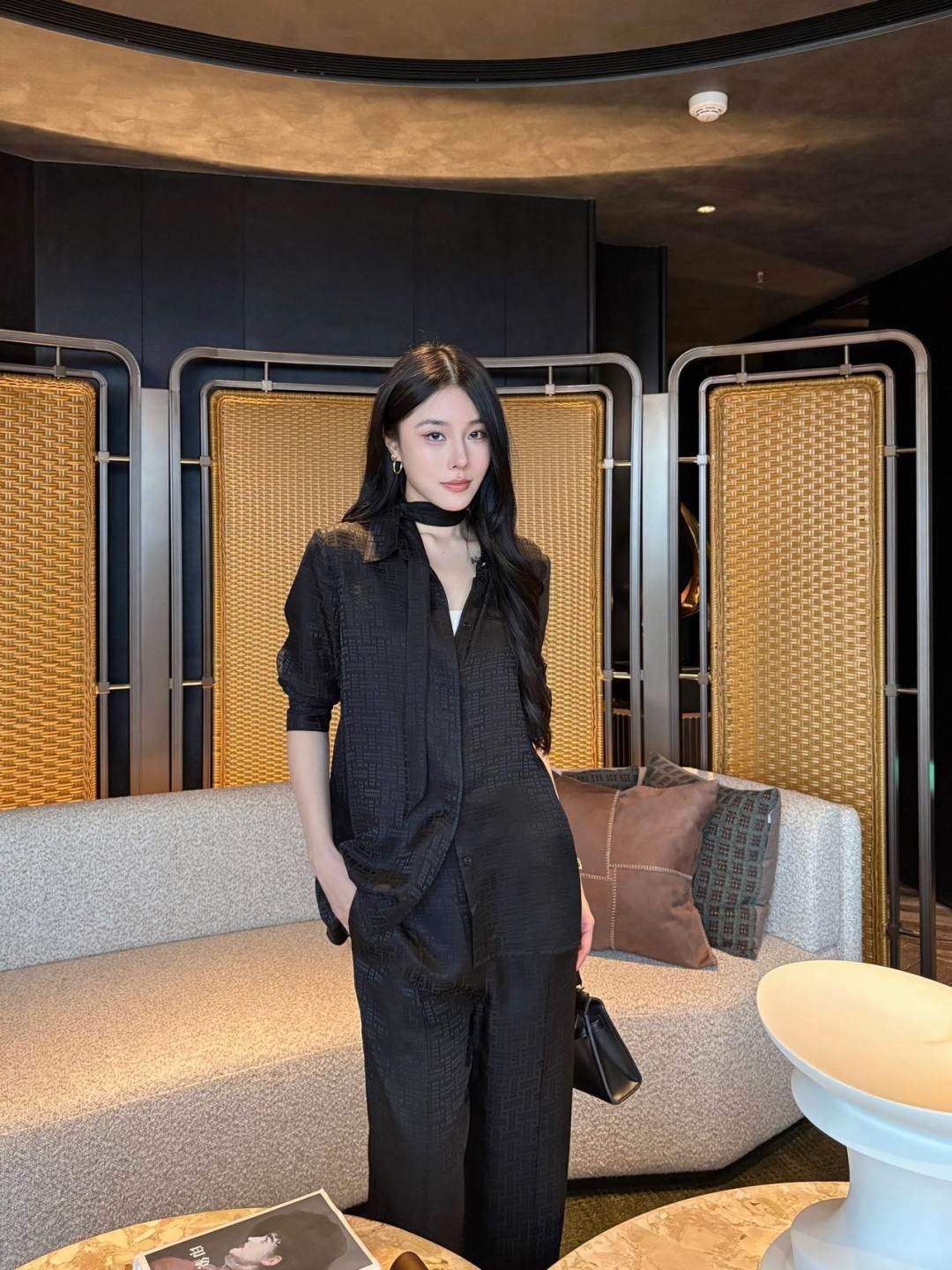 Her 26ss jacquard silk shirt