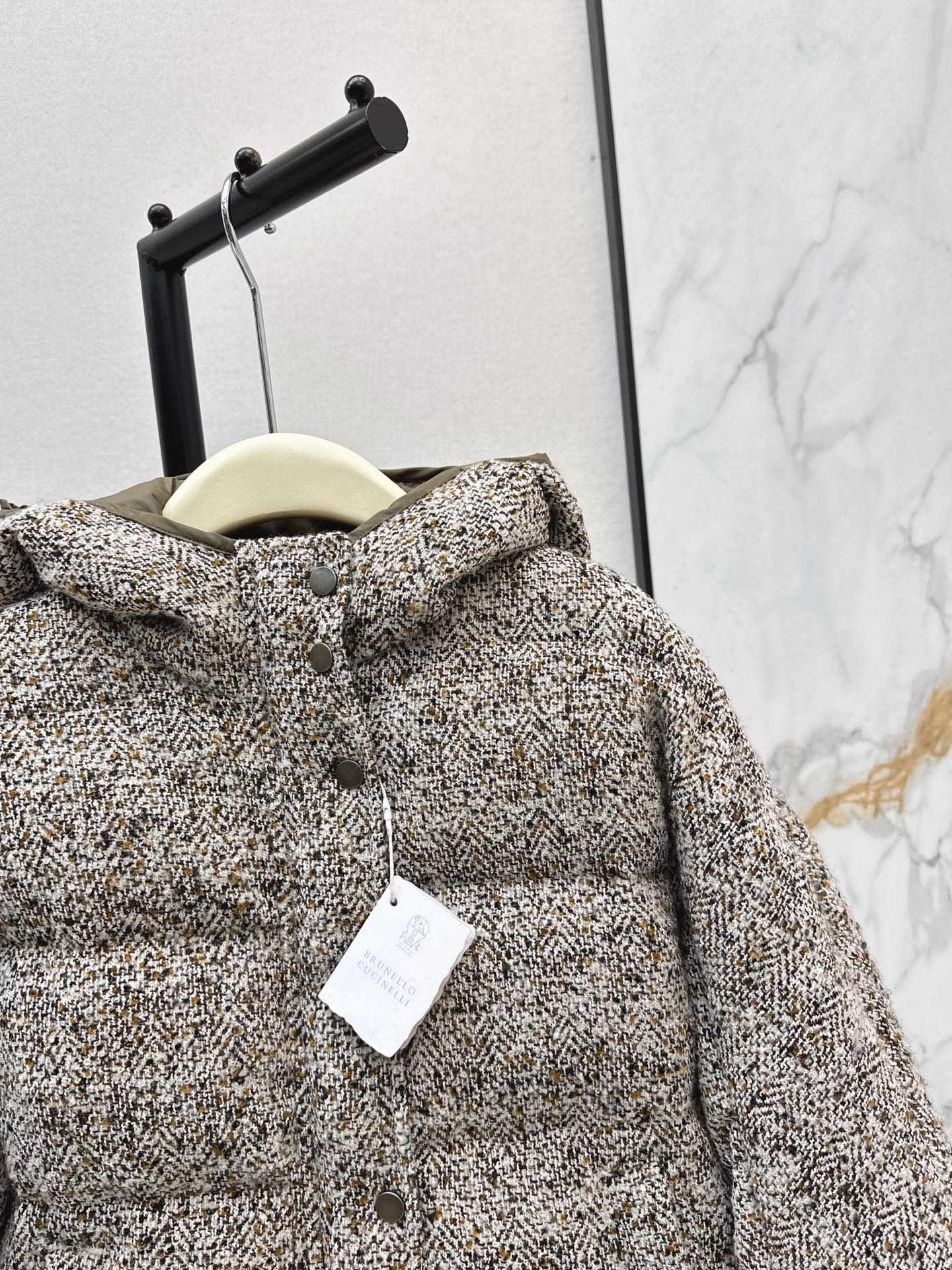 Brun 25fw reversible woven down jacket