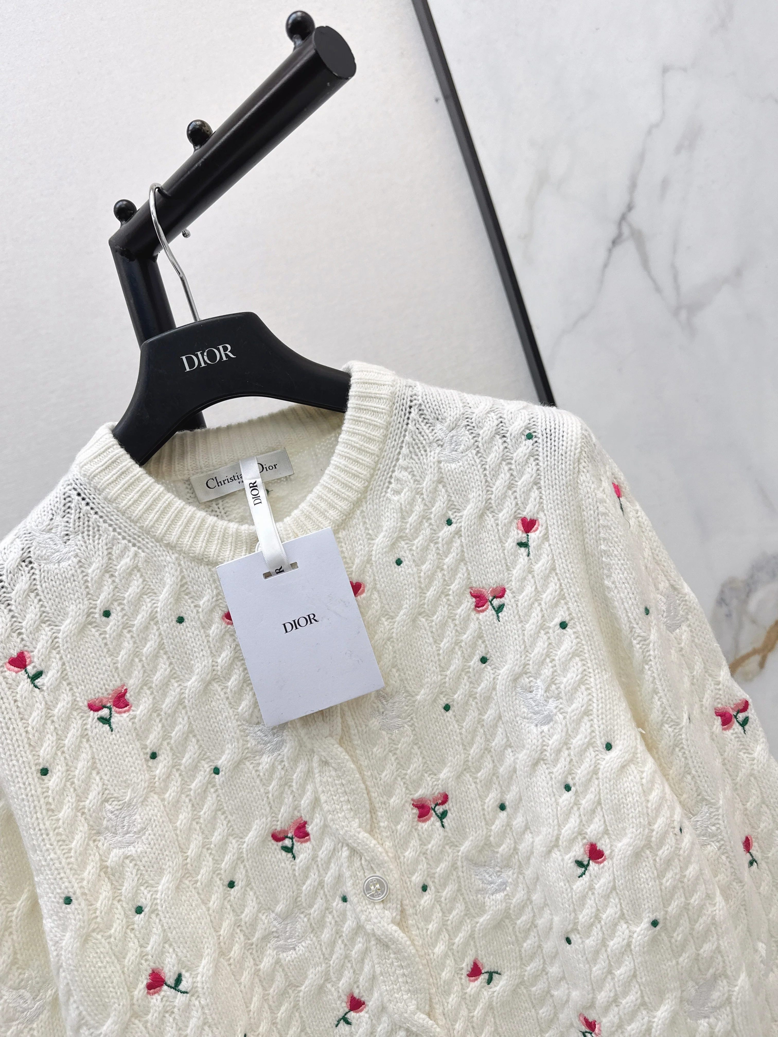 CD 26ss embroidery knitted cardigan