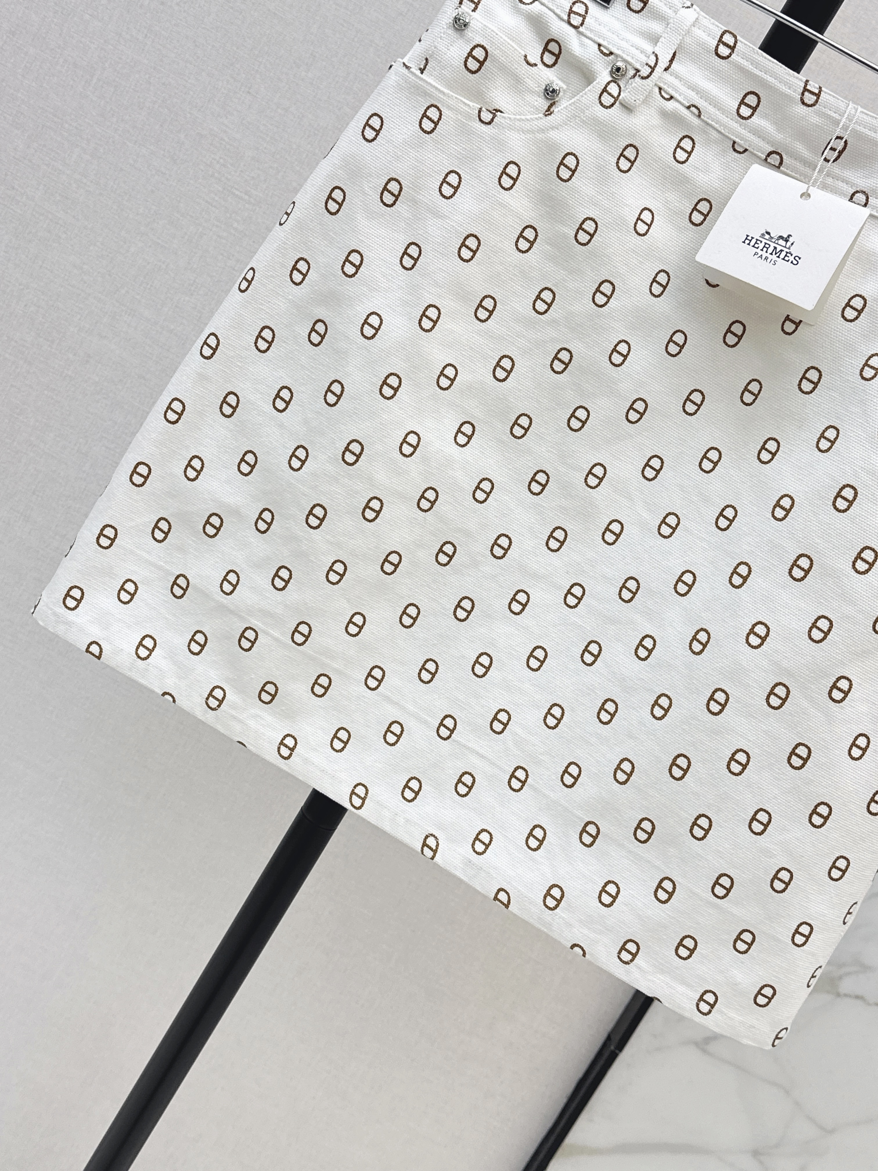 Her 26ss print denim skirt