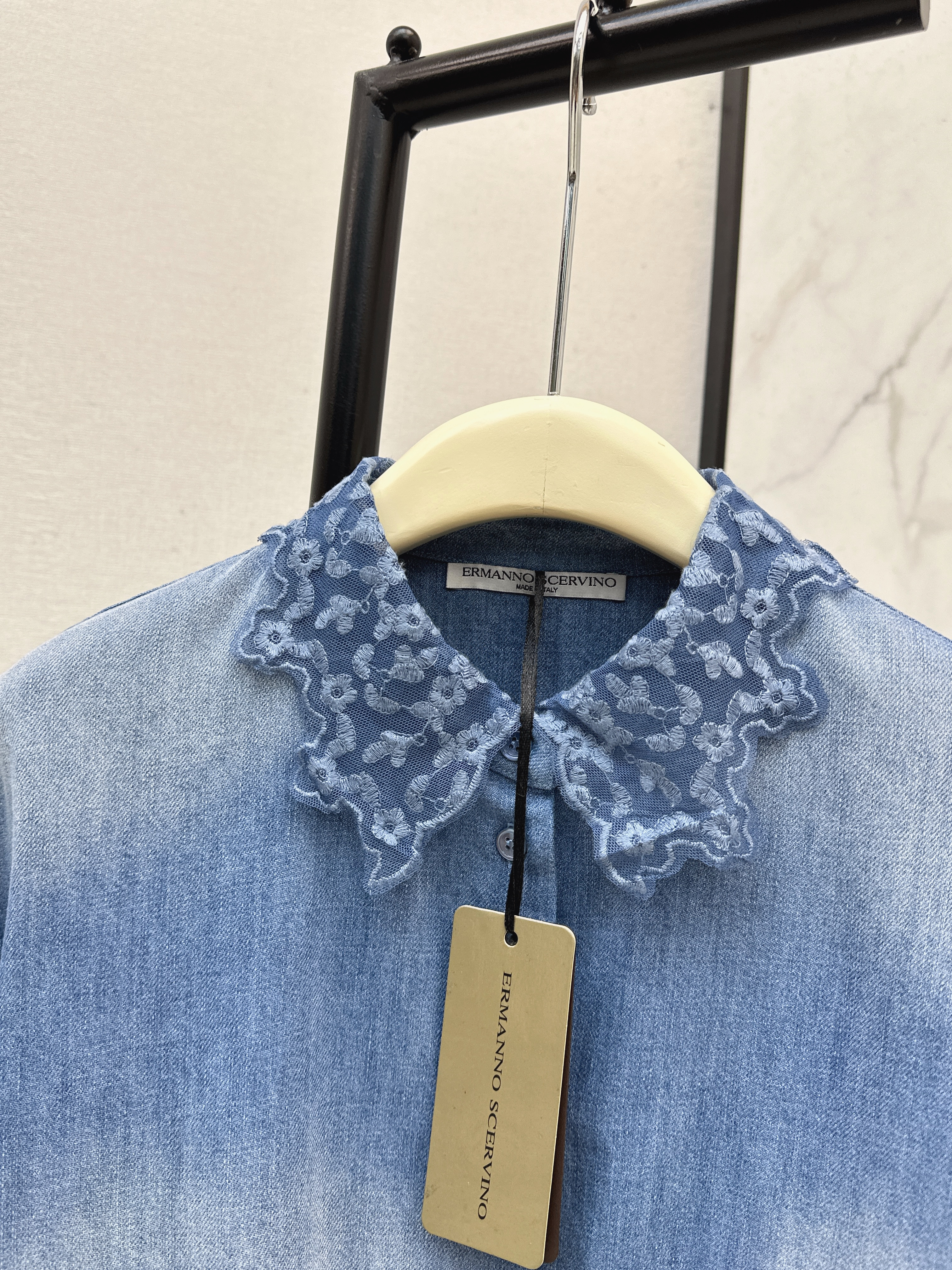 ES 26ss embroidery denim shirt