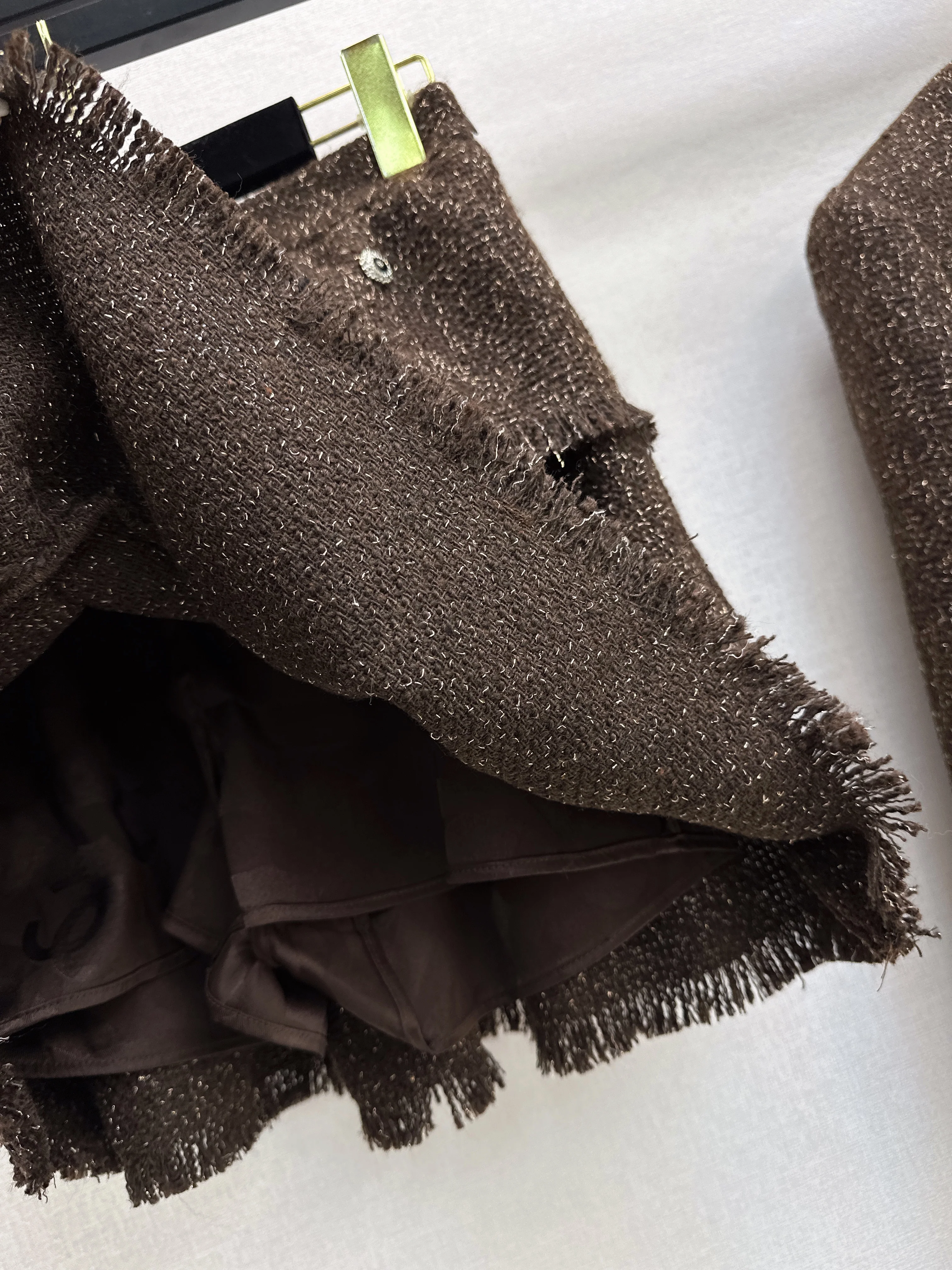 Chan 26ss fringe woven skirts