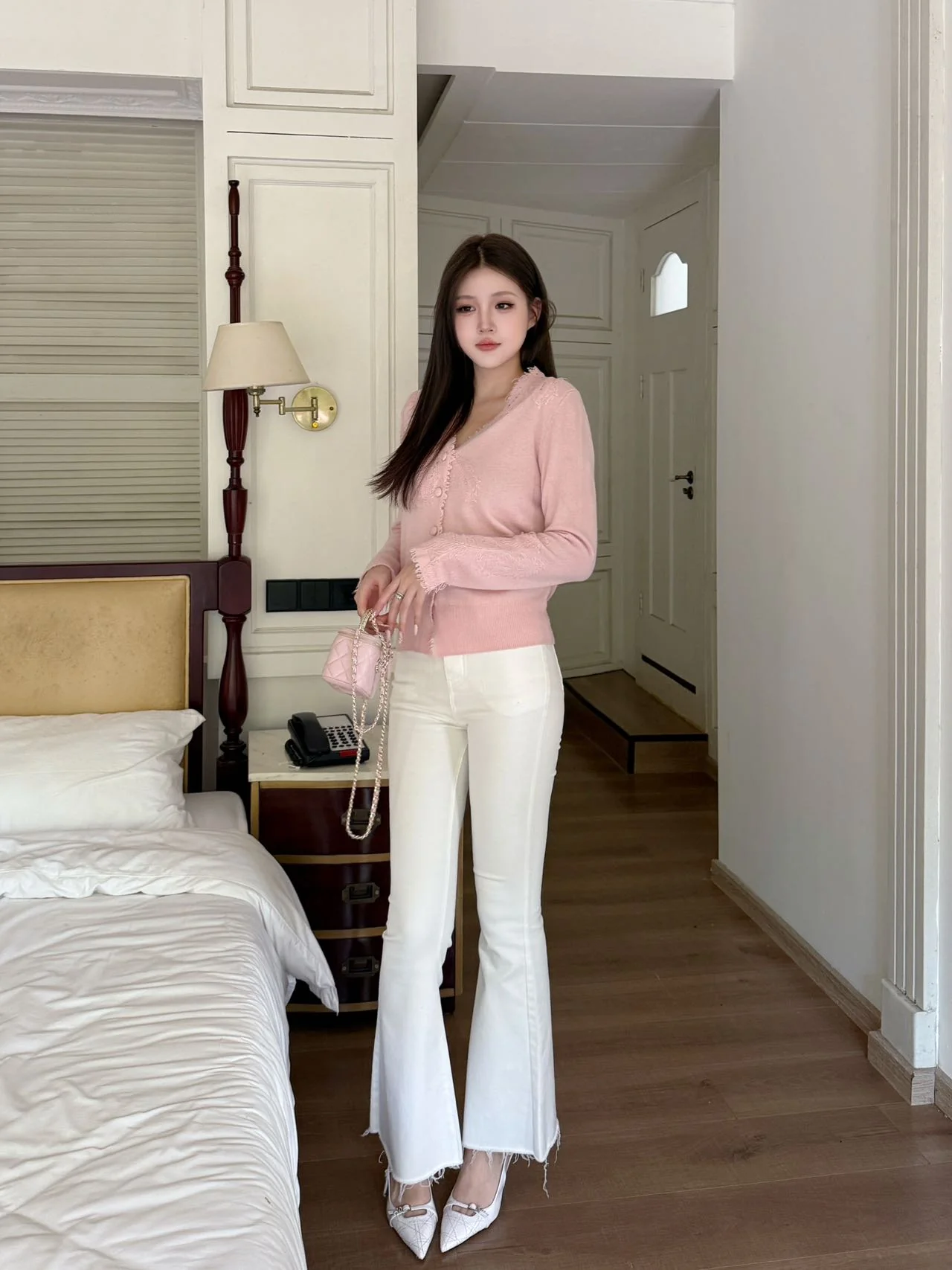 Es 25fw rhinestone cardigan