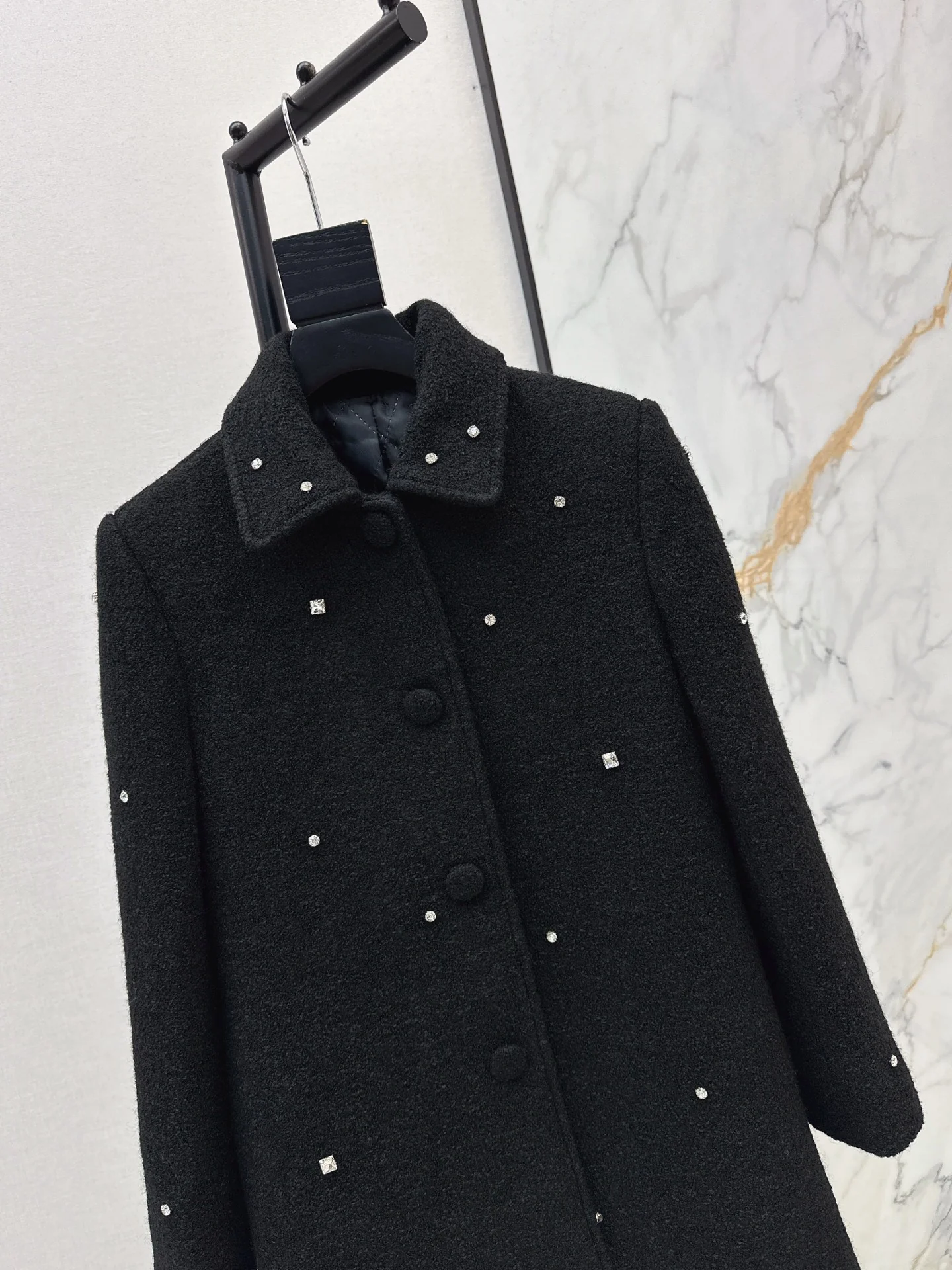 Miu 25fw rhinestone overcoats