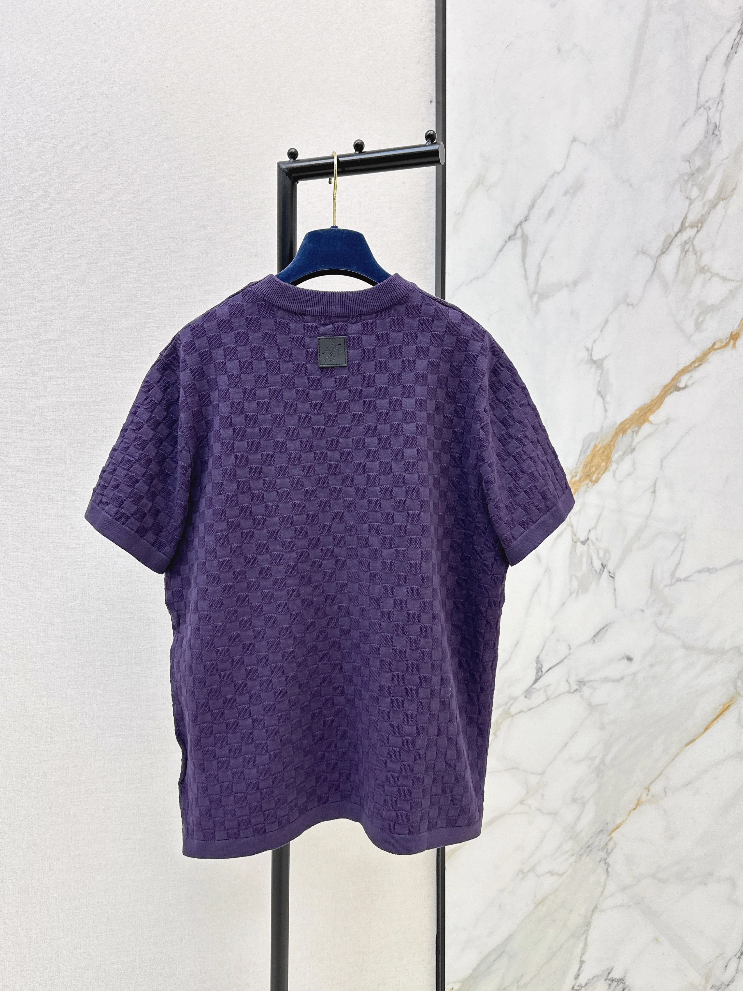 Louis 26ss check embroidery t-shirts