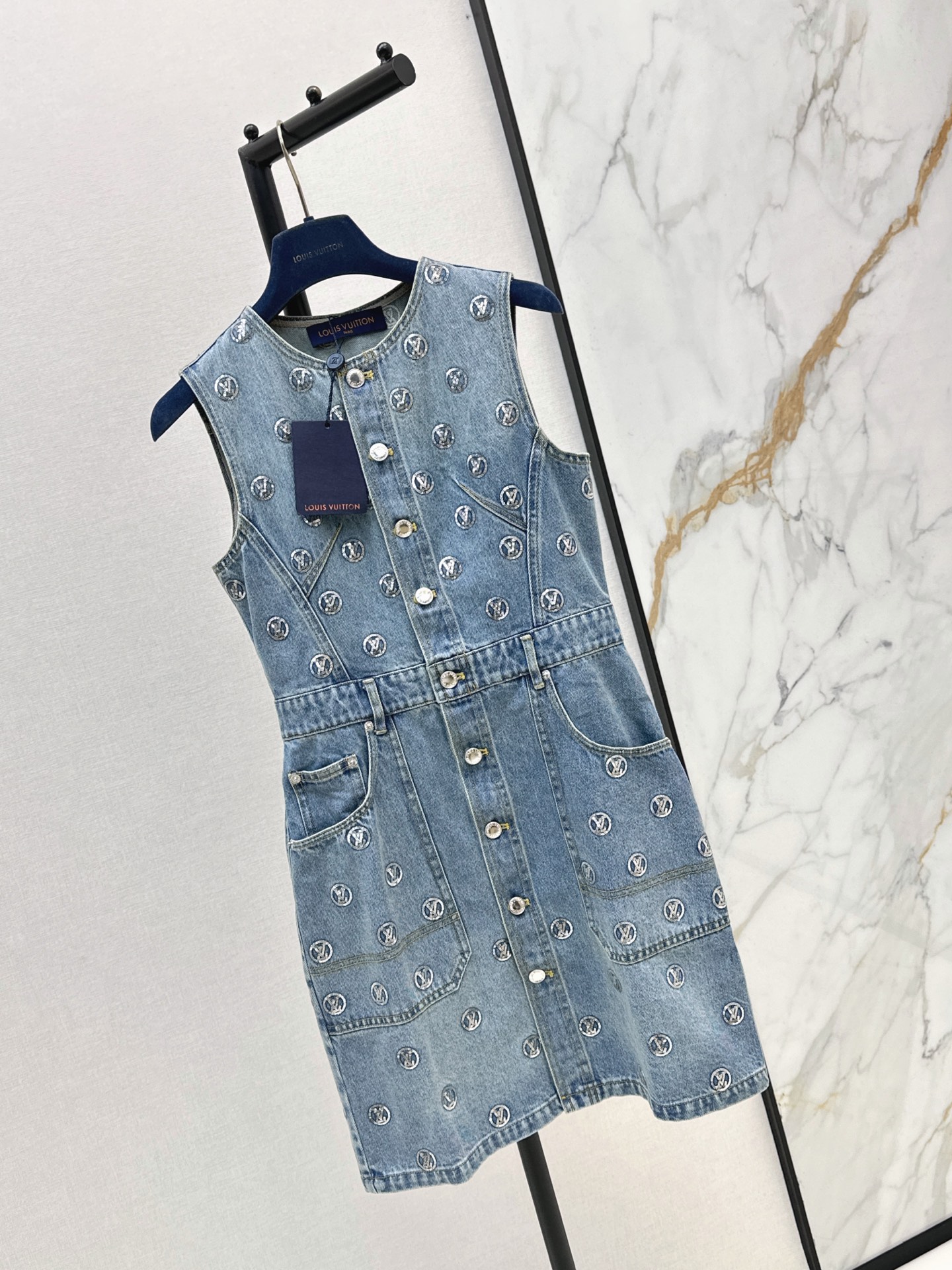 Loui 26ss sequin denim dress