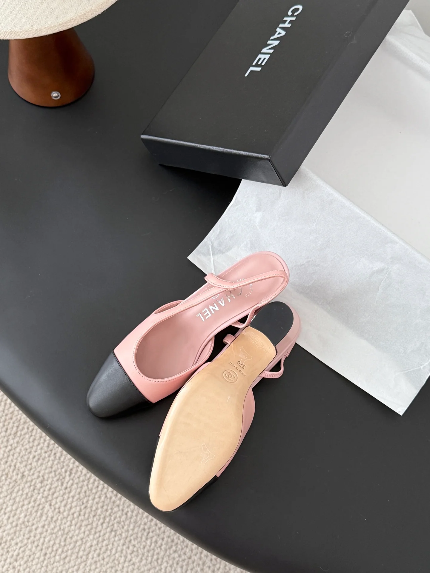 Chan 25fw slingback chunky heels