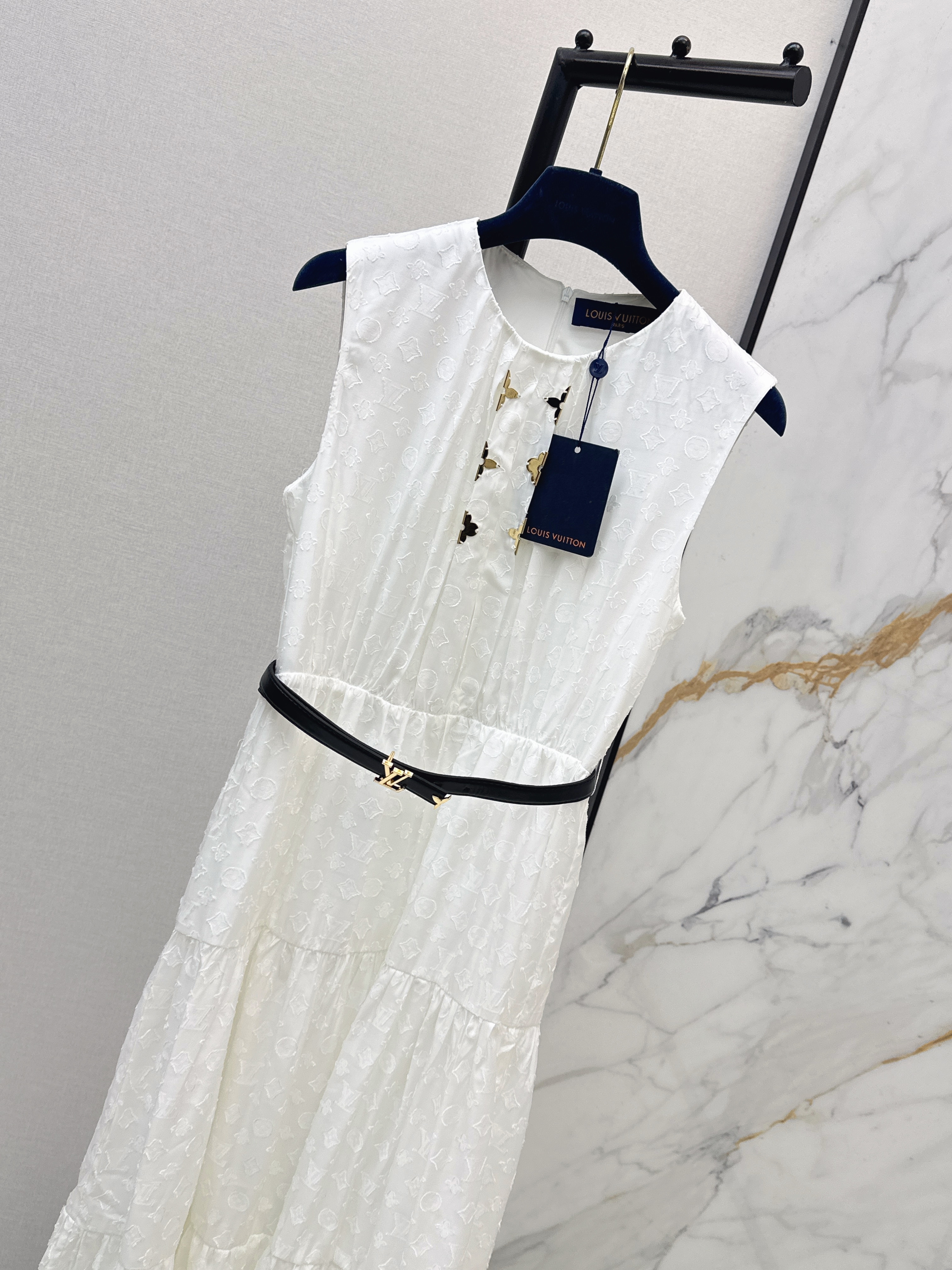 Loui 26ss jacquard sleeveless dress