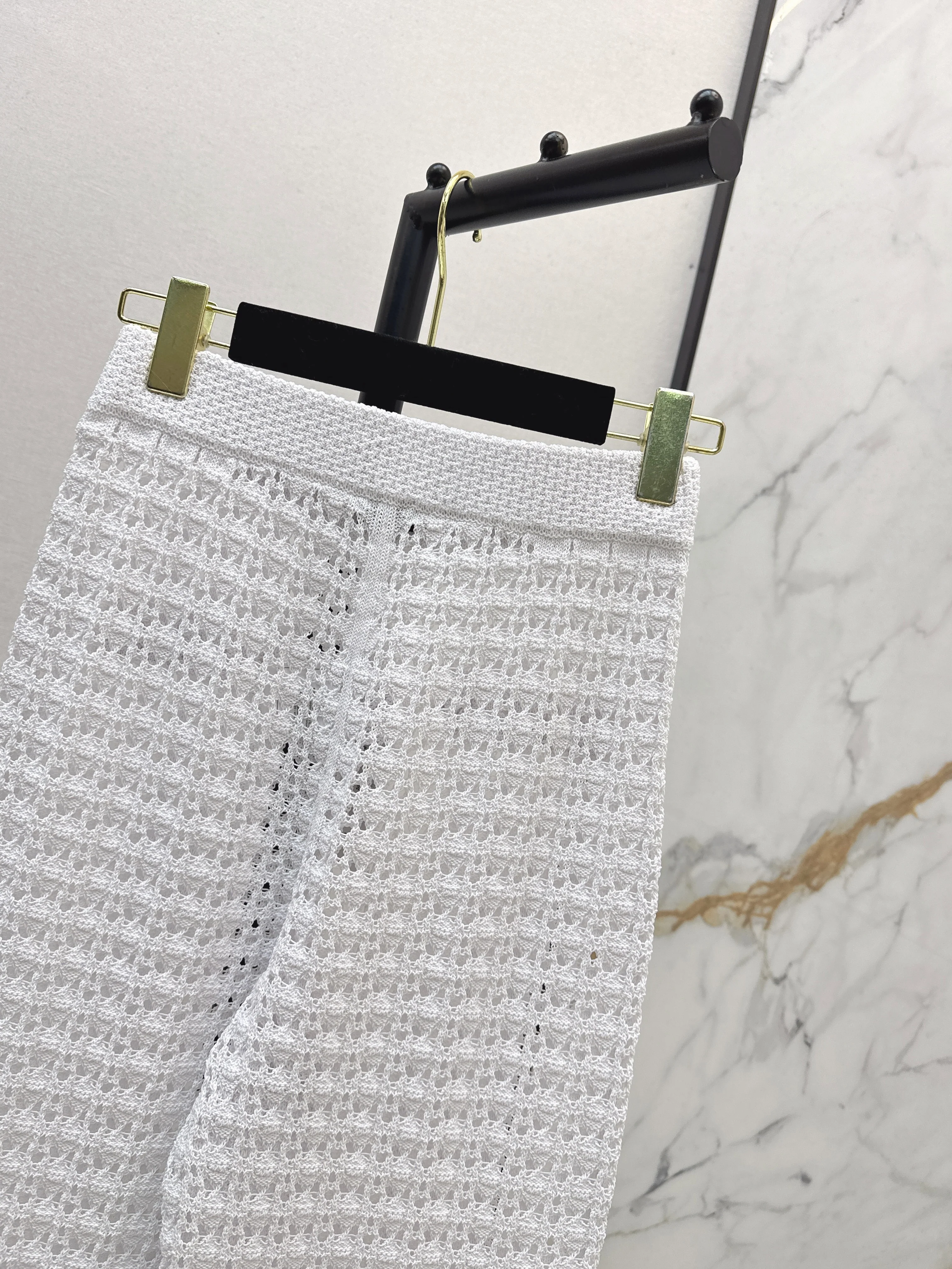 Chan 26ss hollow knit pants