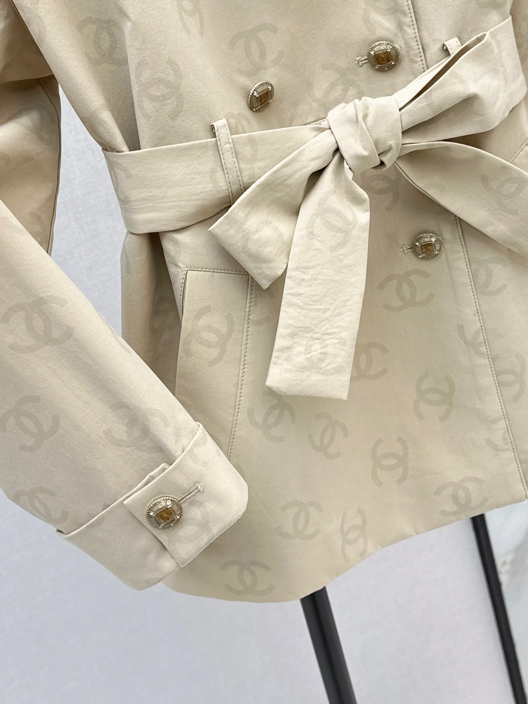 Chan 26ss jacquard trench coat