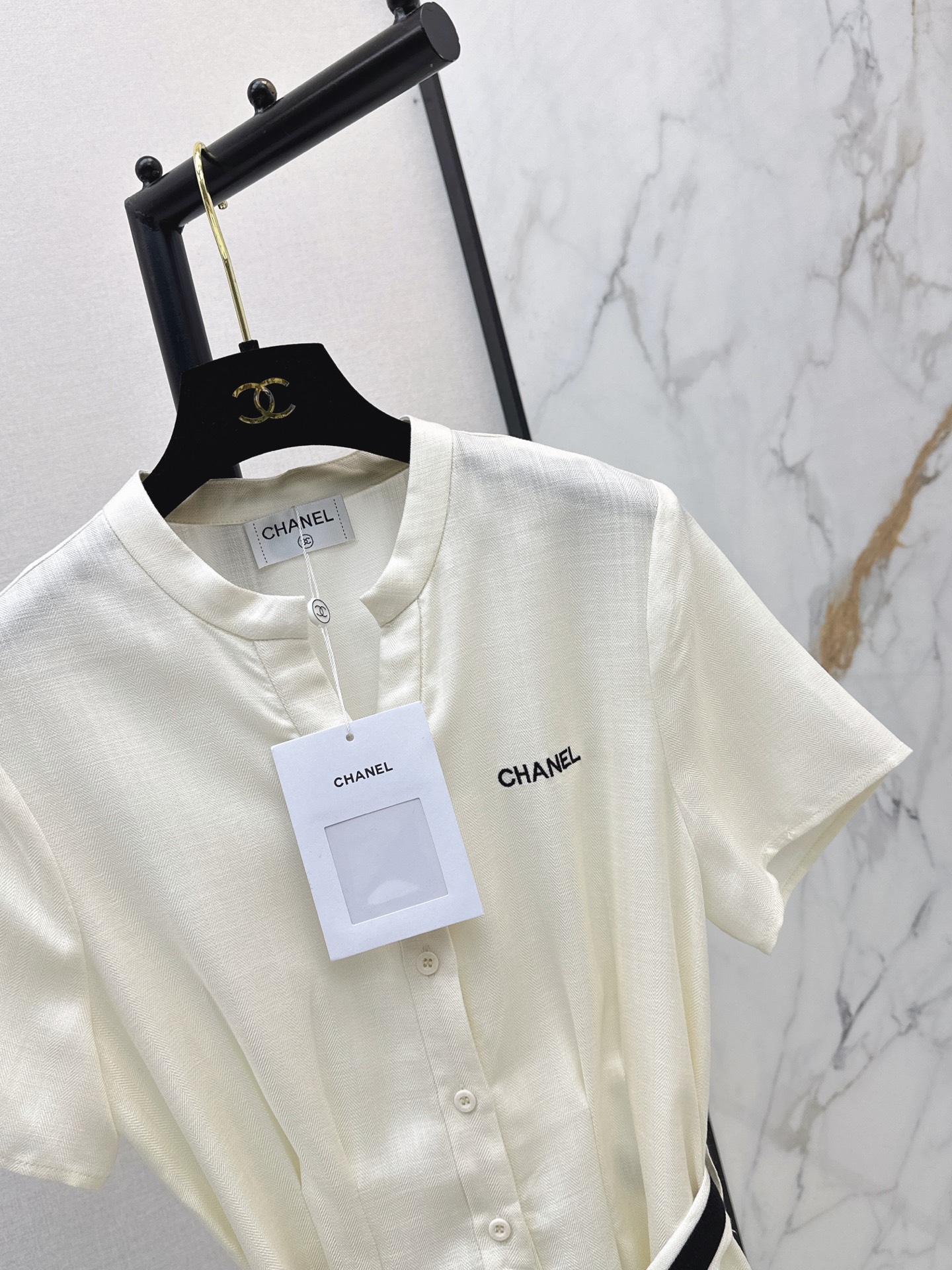 Chan 26ss belted shirt dress