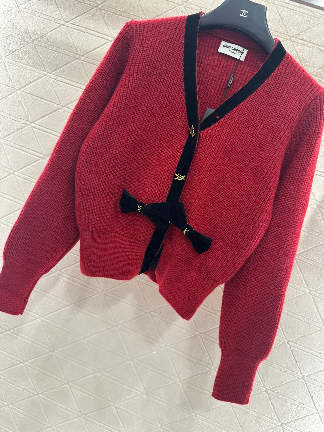 Saint 25fw bow knit cardiagn