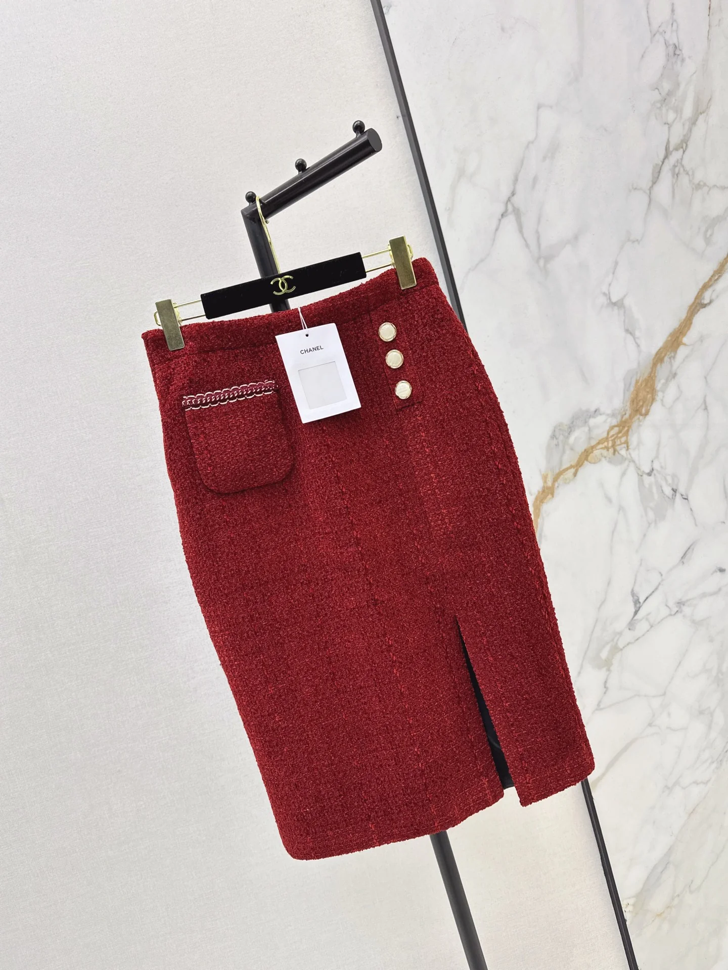 Chan 25fw woven A-line skirt
