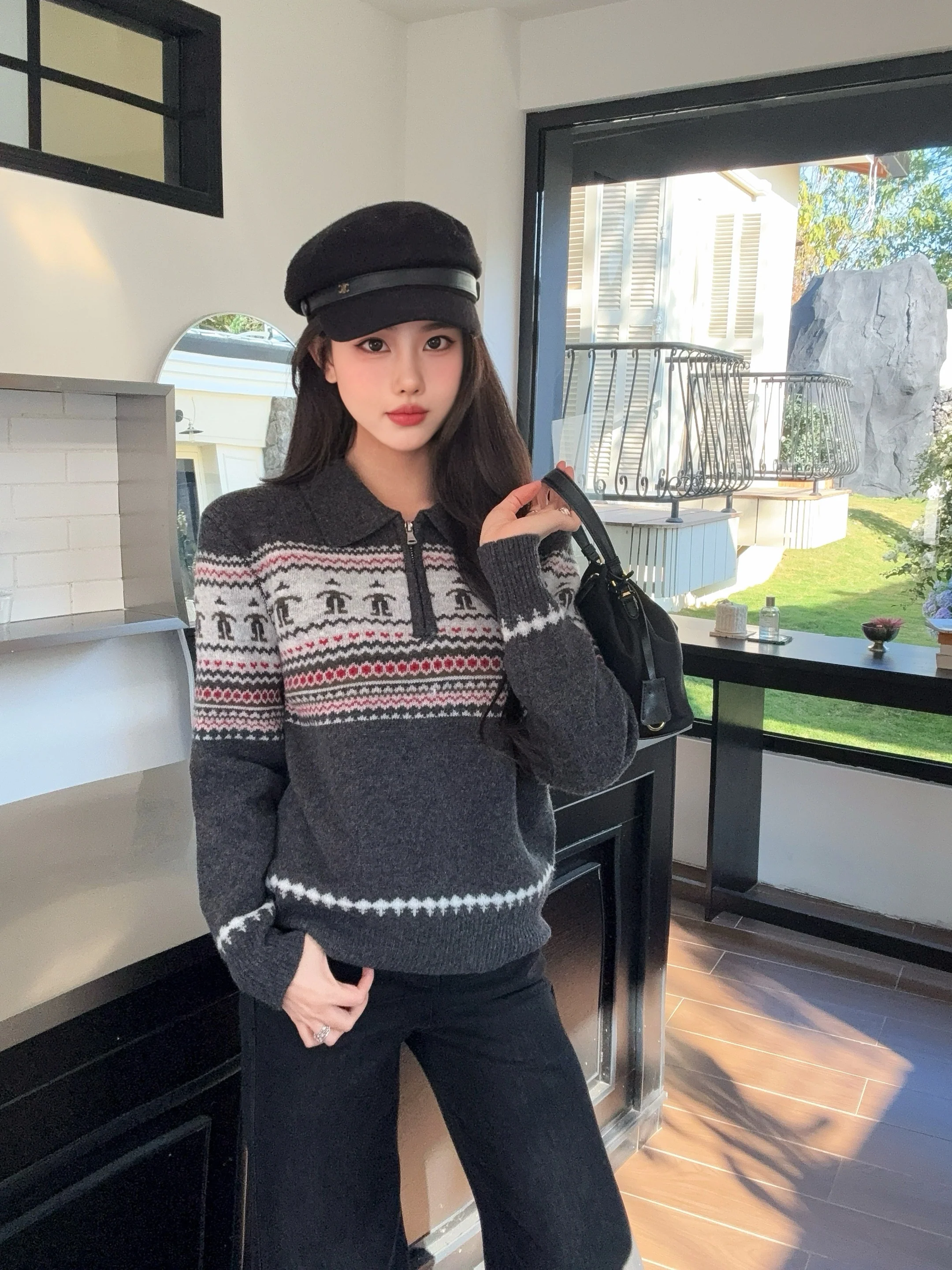 Chan 26ss fair isle sweater