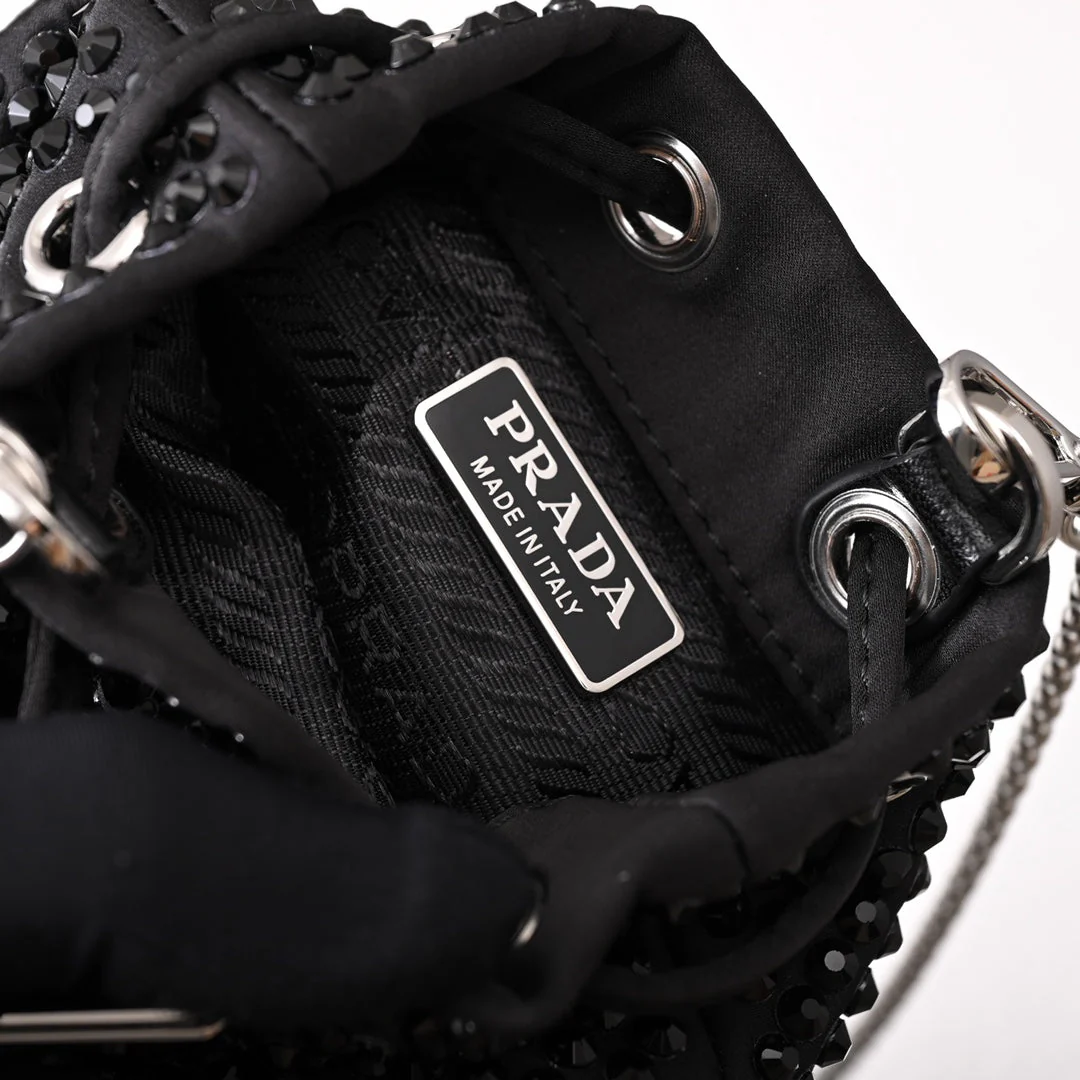 PD Embellished satin mini-pouch