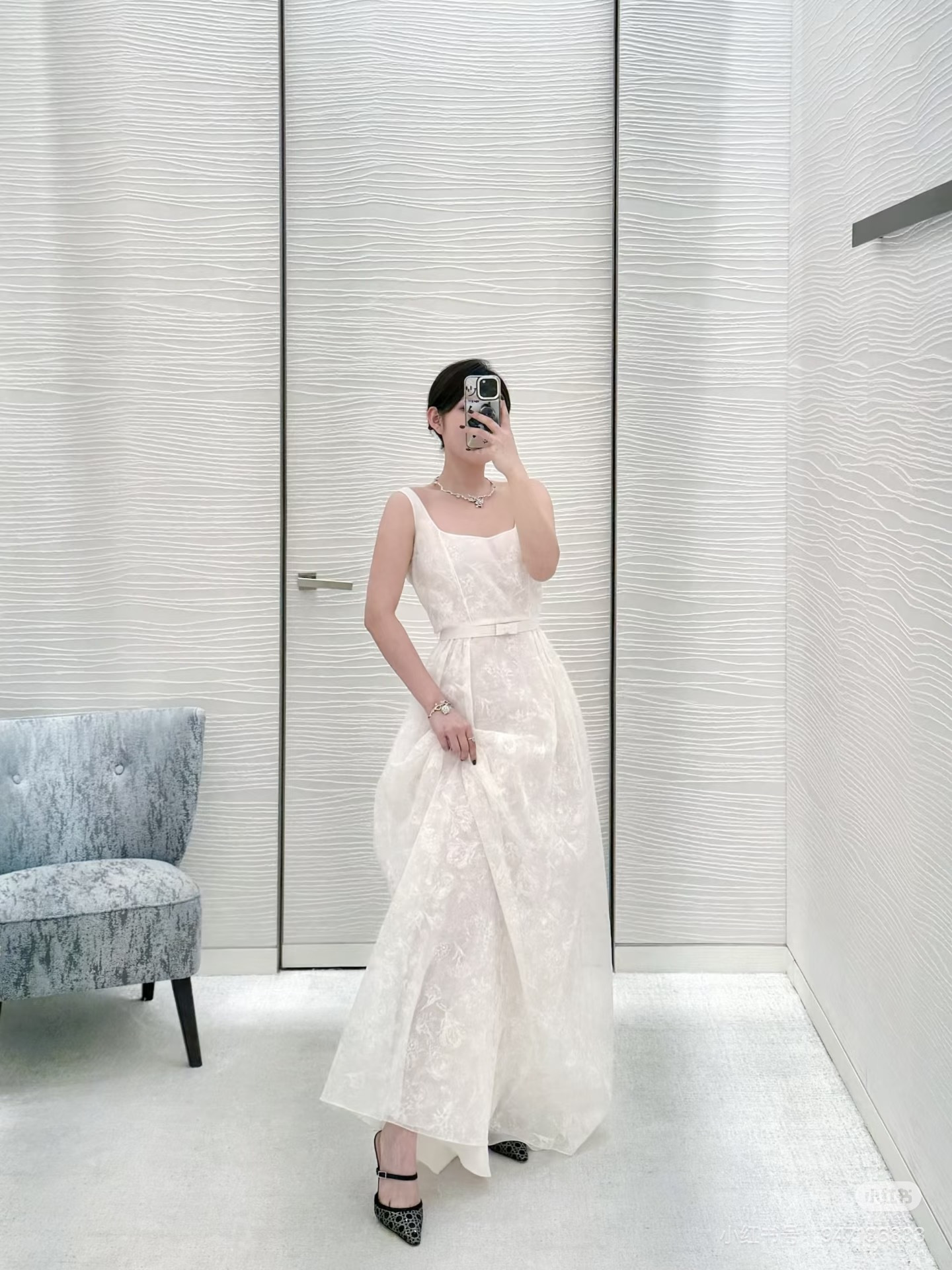CD 26ss jacquard slip silk dress