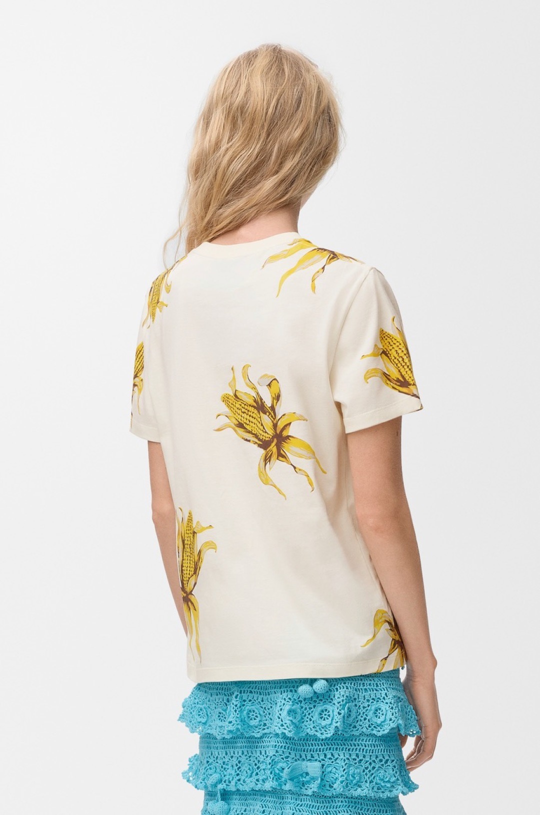Loe 26ss print beading t-shirt