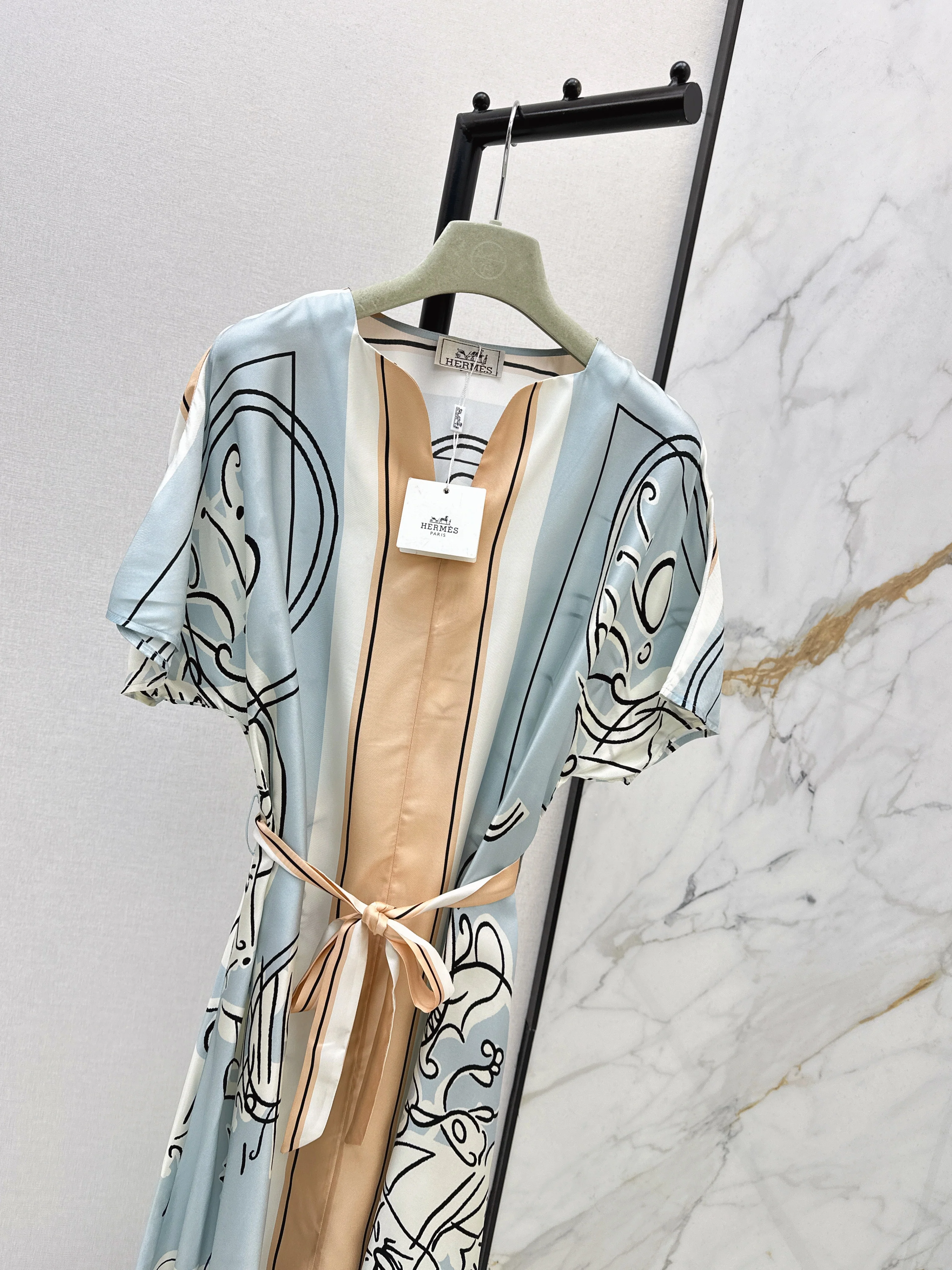 Herm 26ss print silk dress