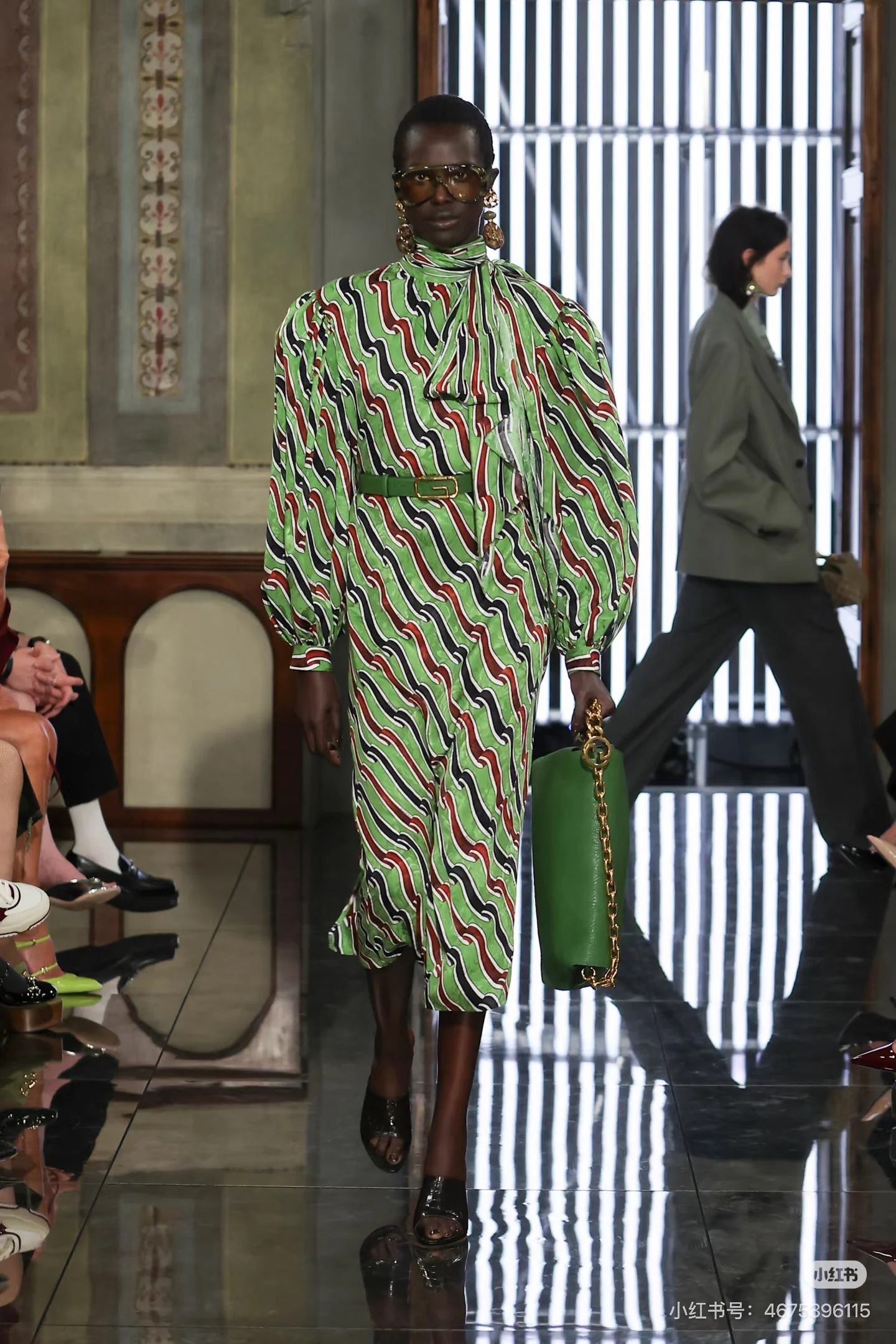 Gucc 26ss 3D print dress