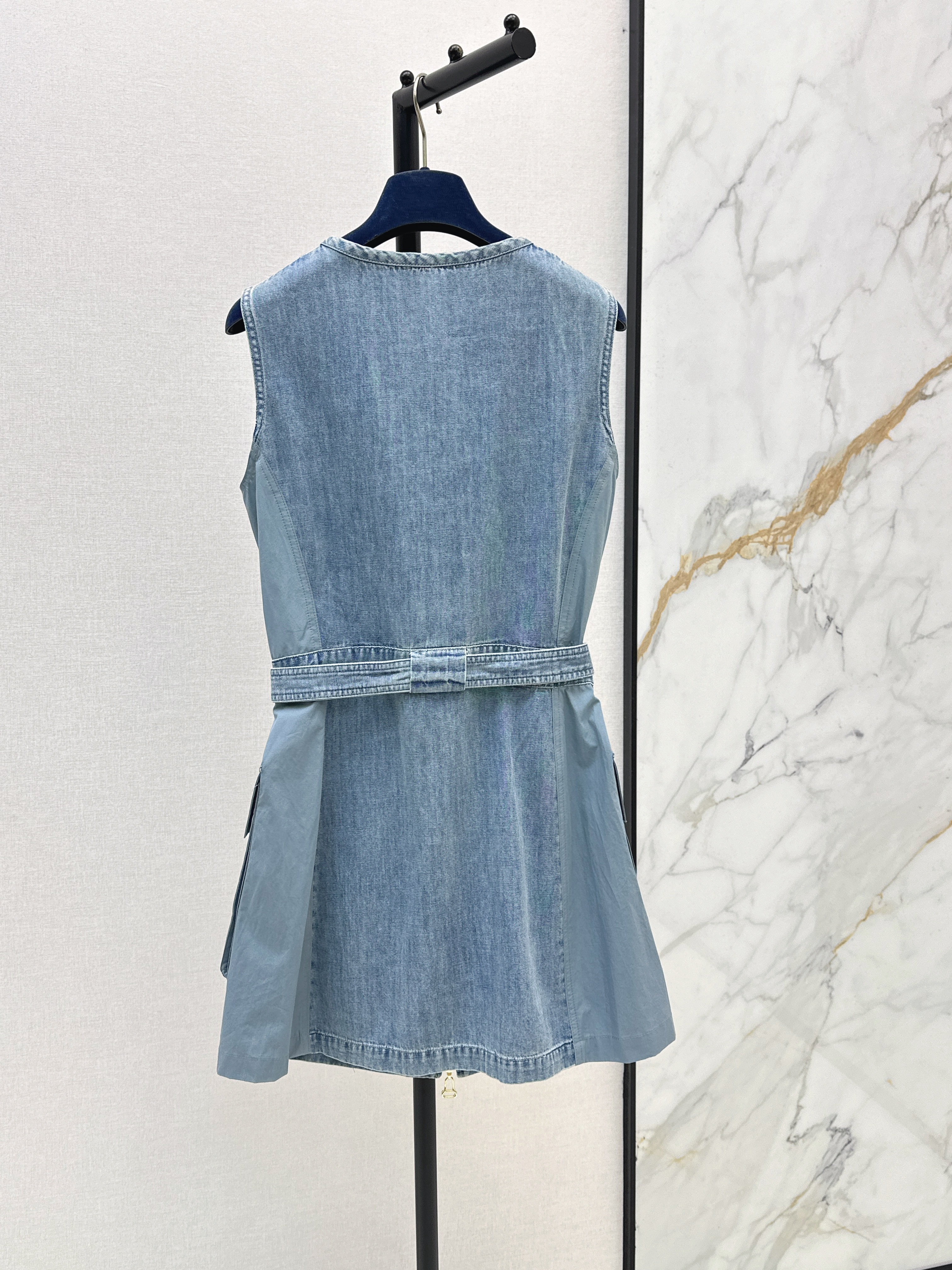 Louis 26SS Washed Utility Denim Dress