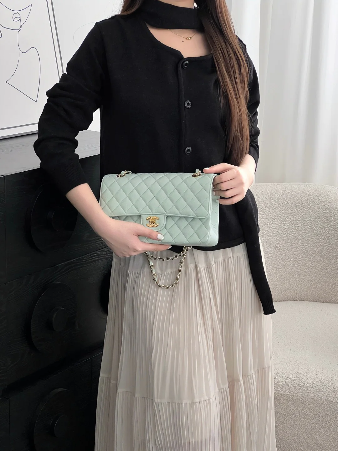 Chan cf25 chain shoulder bag