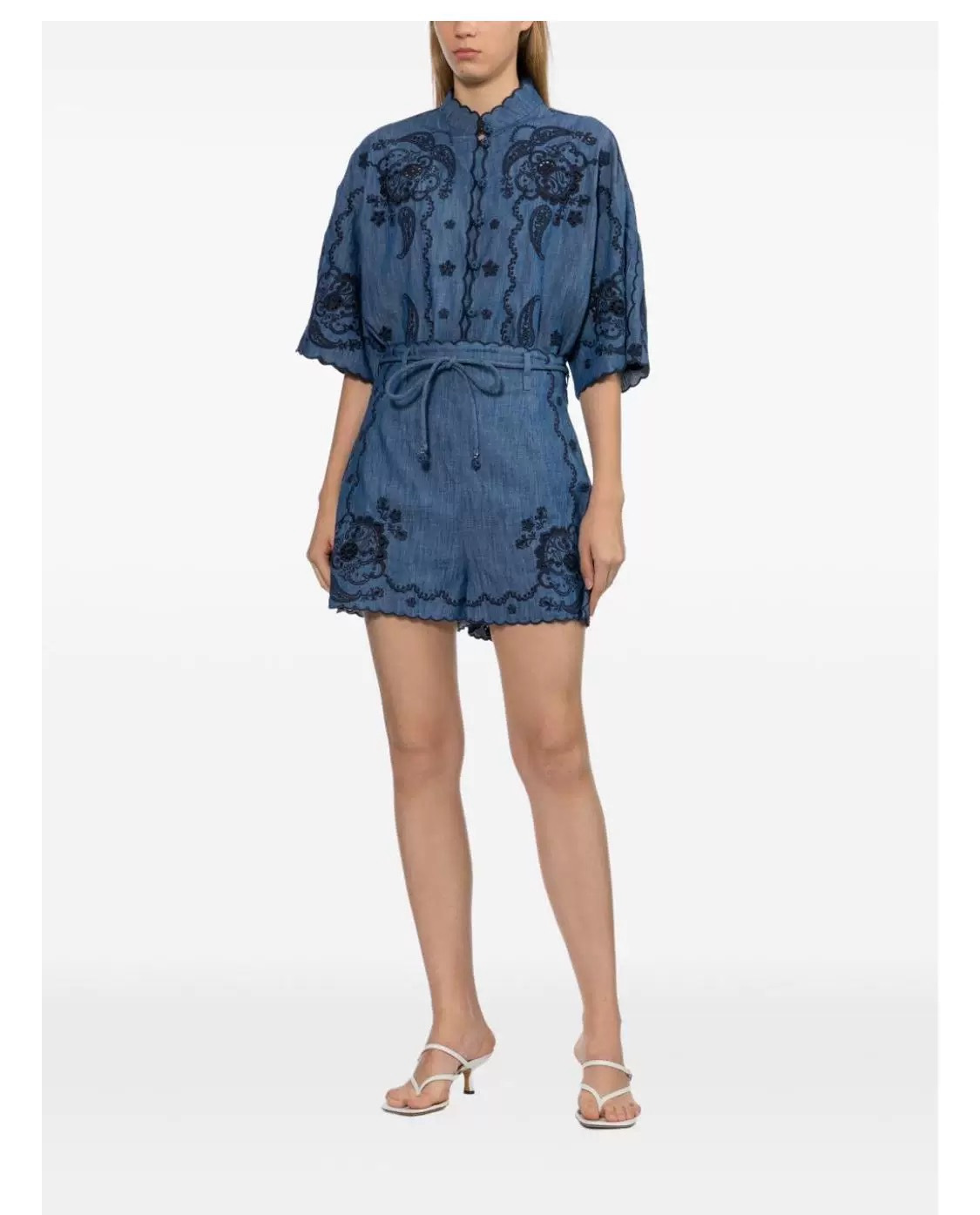 Zimm 26ss embroidery denim shirt