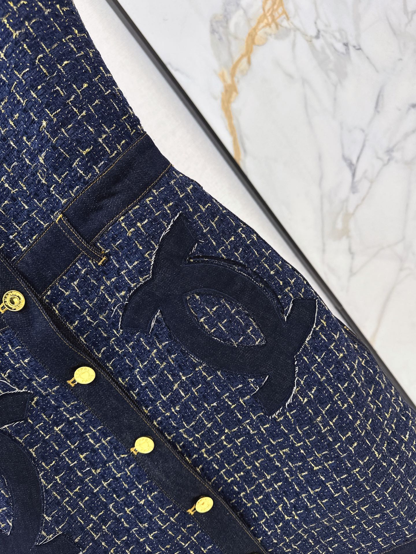 Chan 26ss woven denim dress