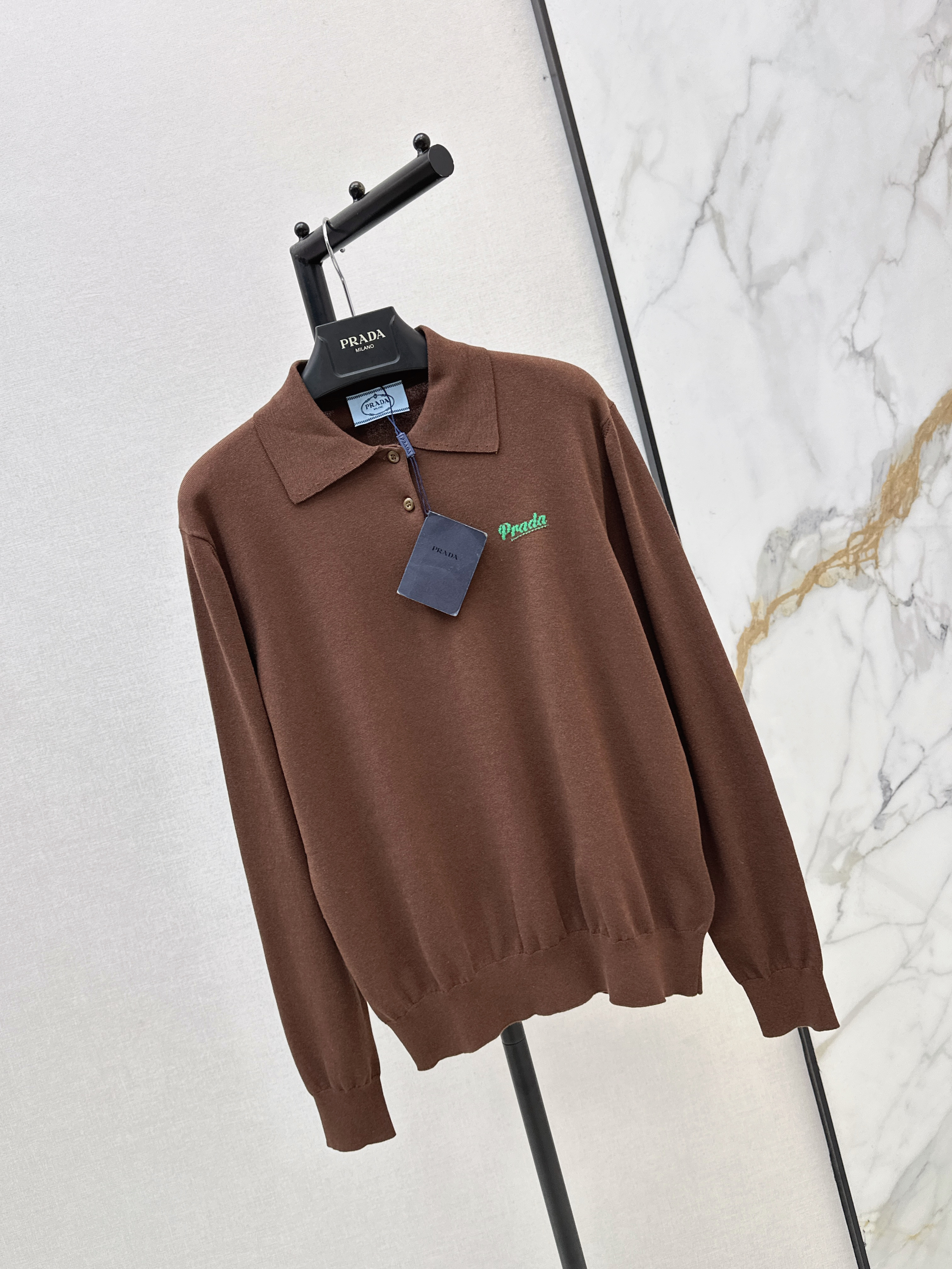 Pra 26ss knit polo sweater