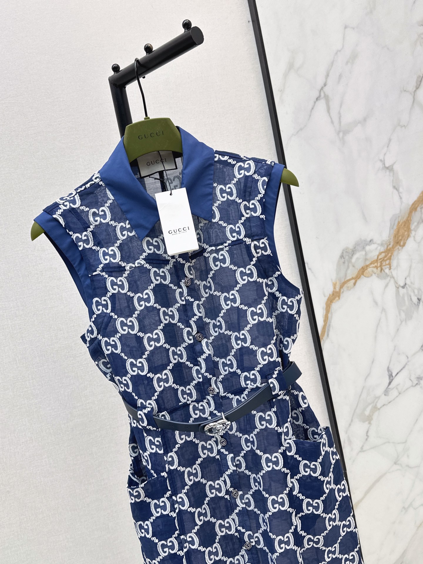 Guc 26ss sleeveless jacquard dress
