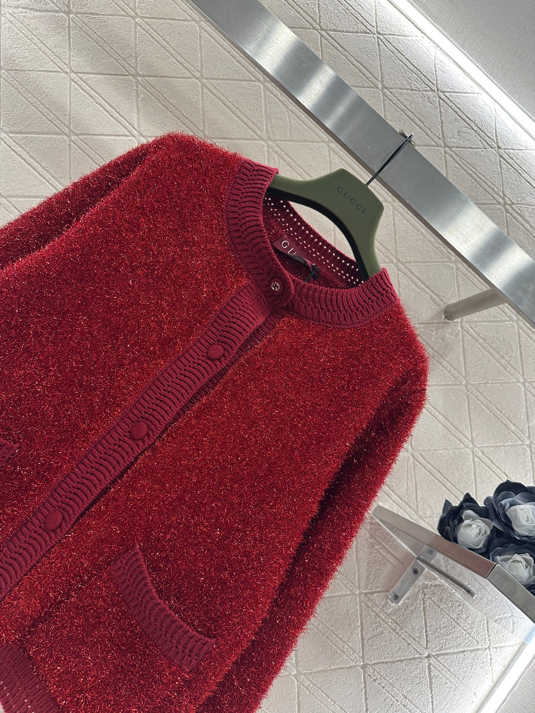 Gucc 26ss bling knit cardigan