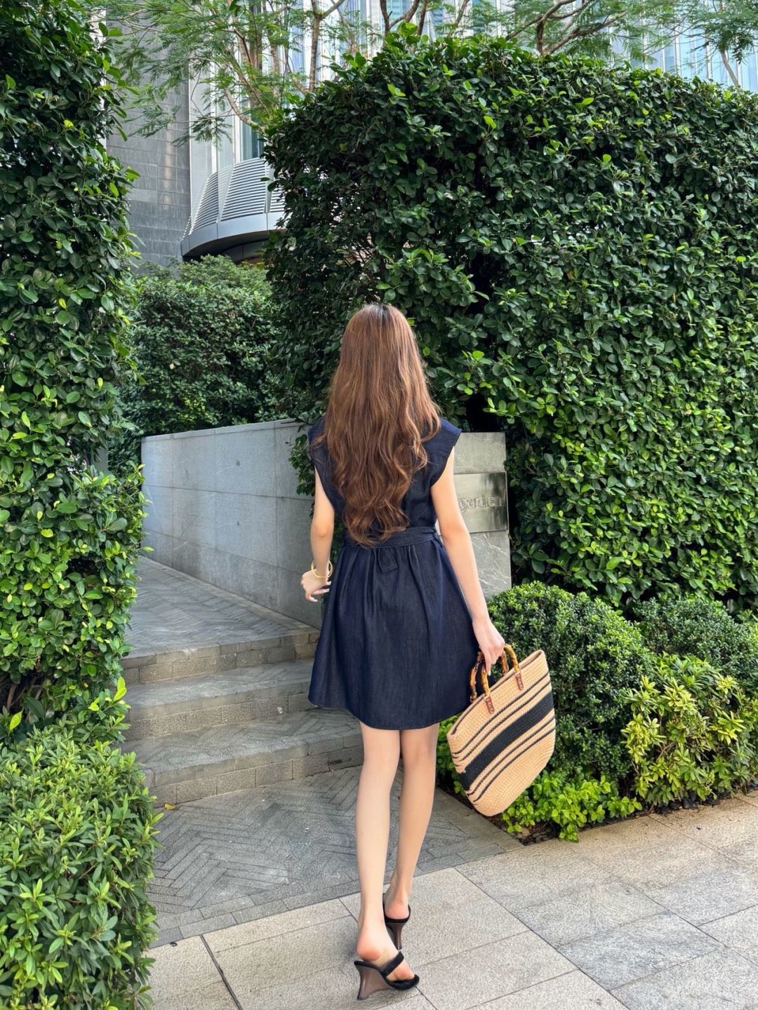 CD 26ss sleeveless denim shirt dress