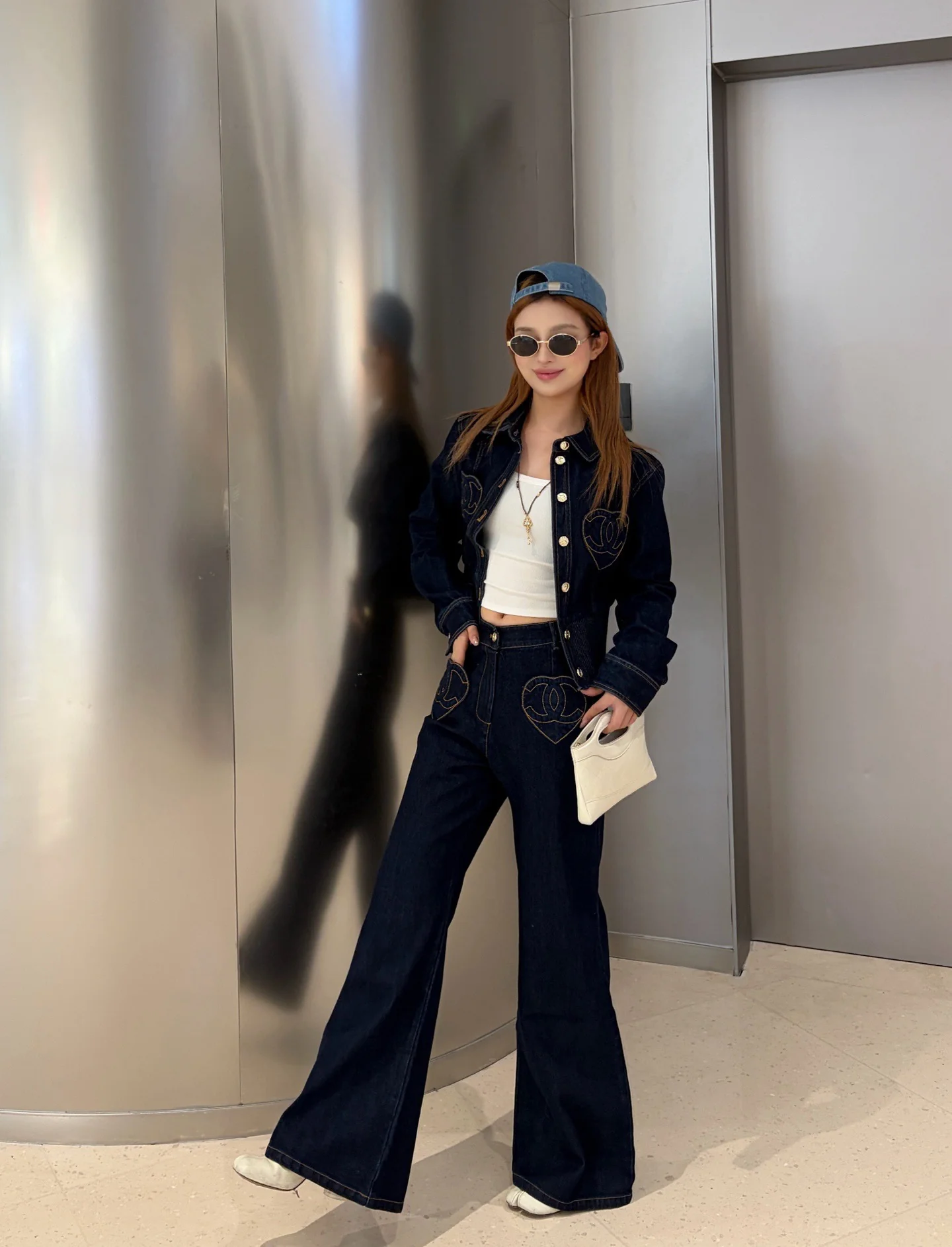 Chan 26ss heart denim jacket