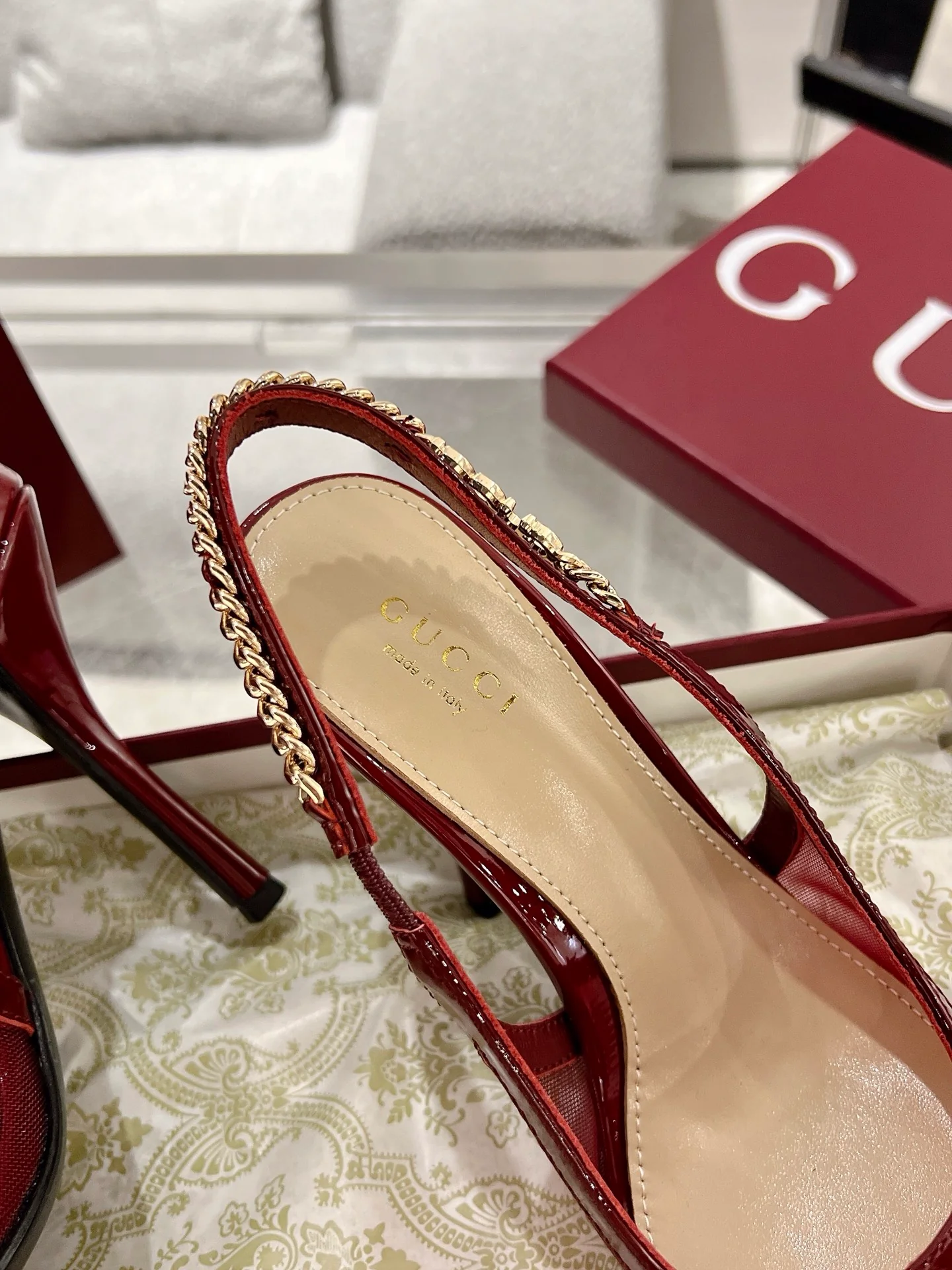 Gucc 25fw slingback heels