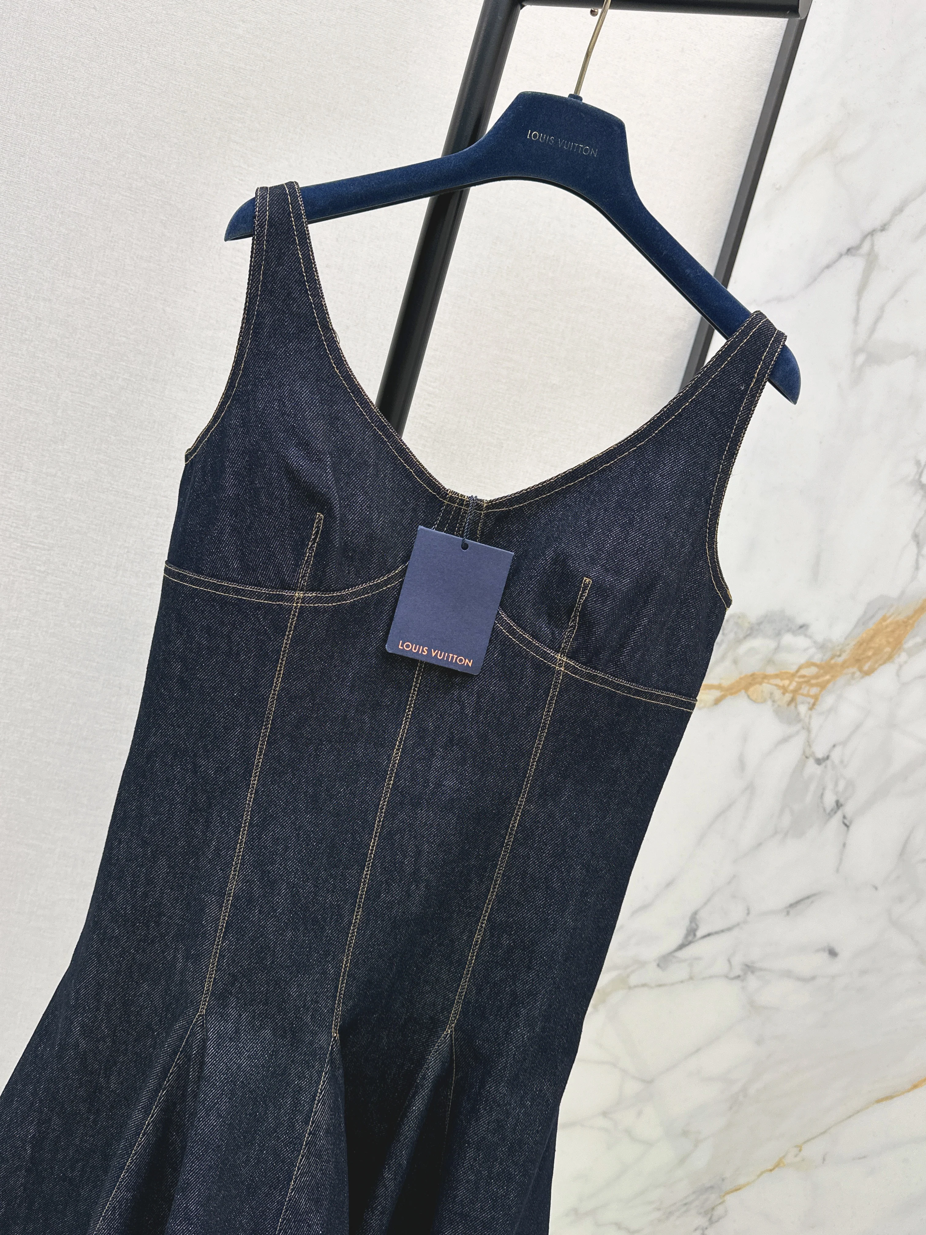 Louis 26ss denim slip dress