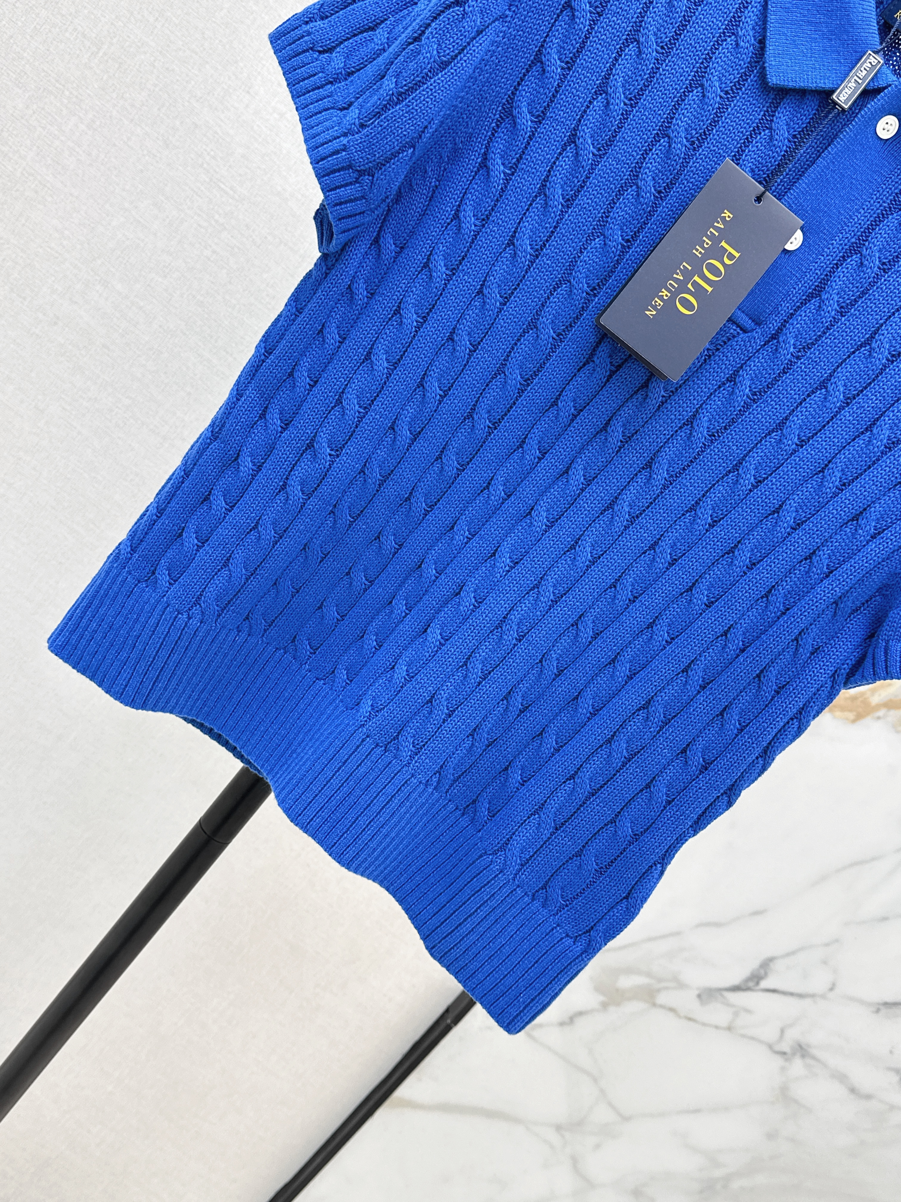 Ralp 26ss cable polo knit top
