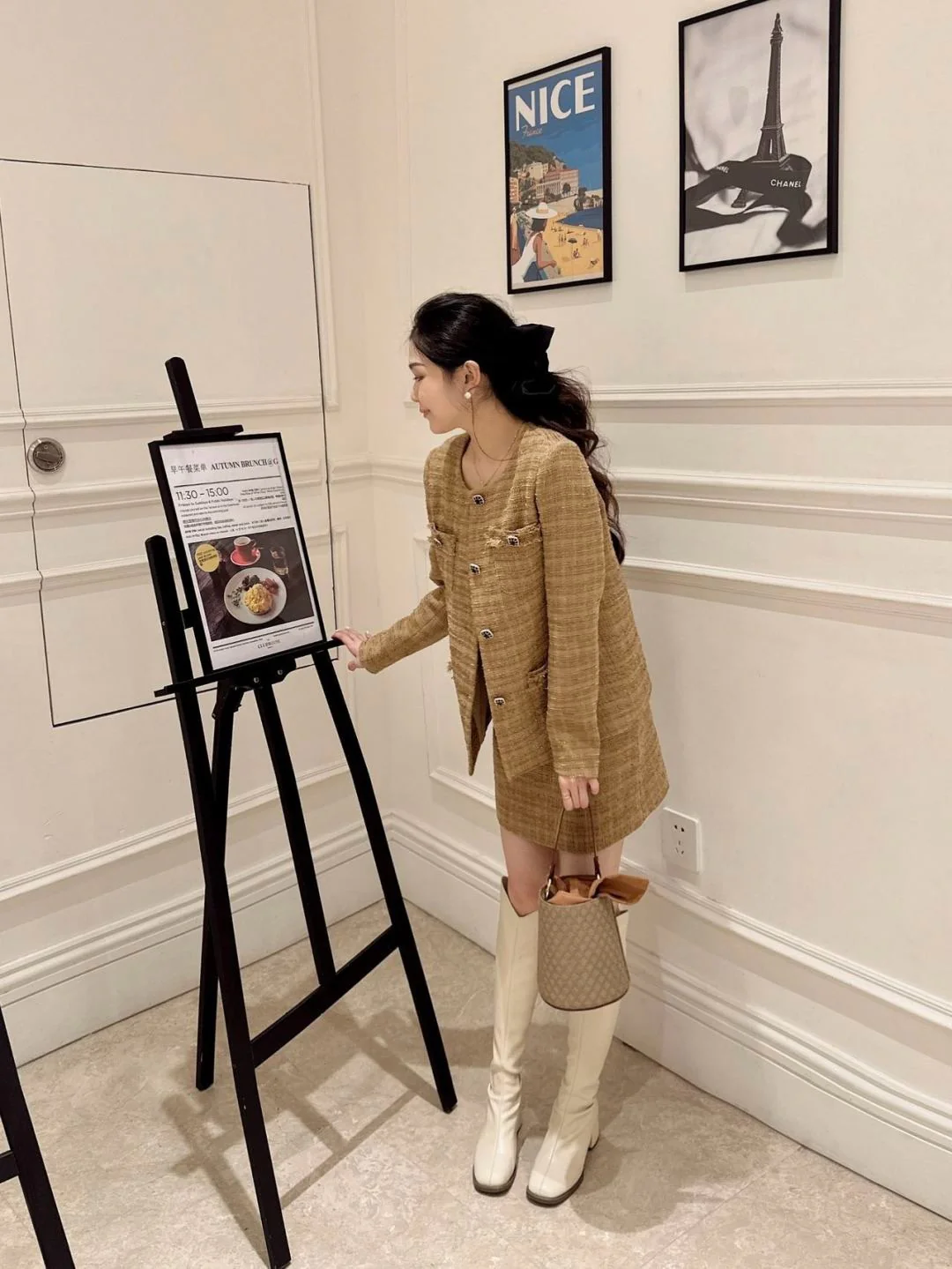 Chan 25fw woven tweed suit