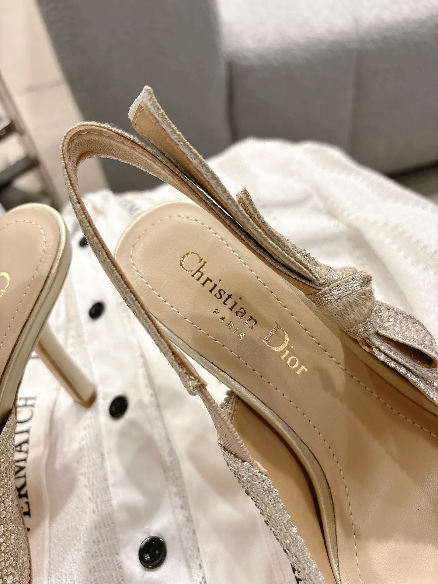 CD 25fw rhinestone slingback heels