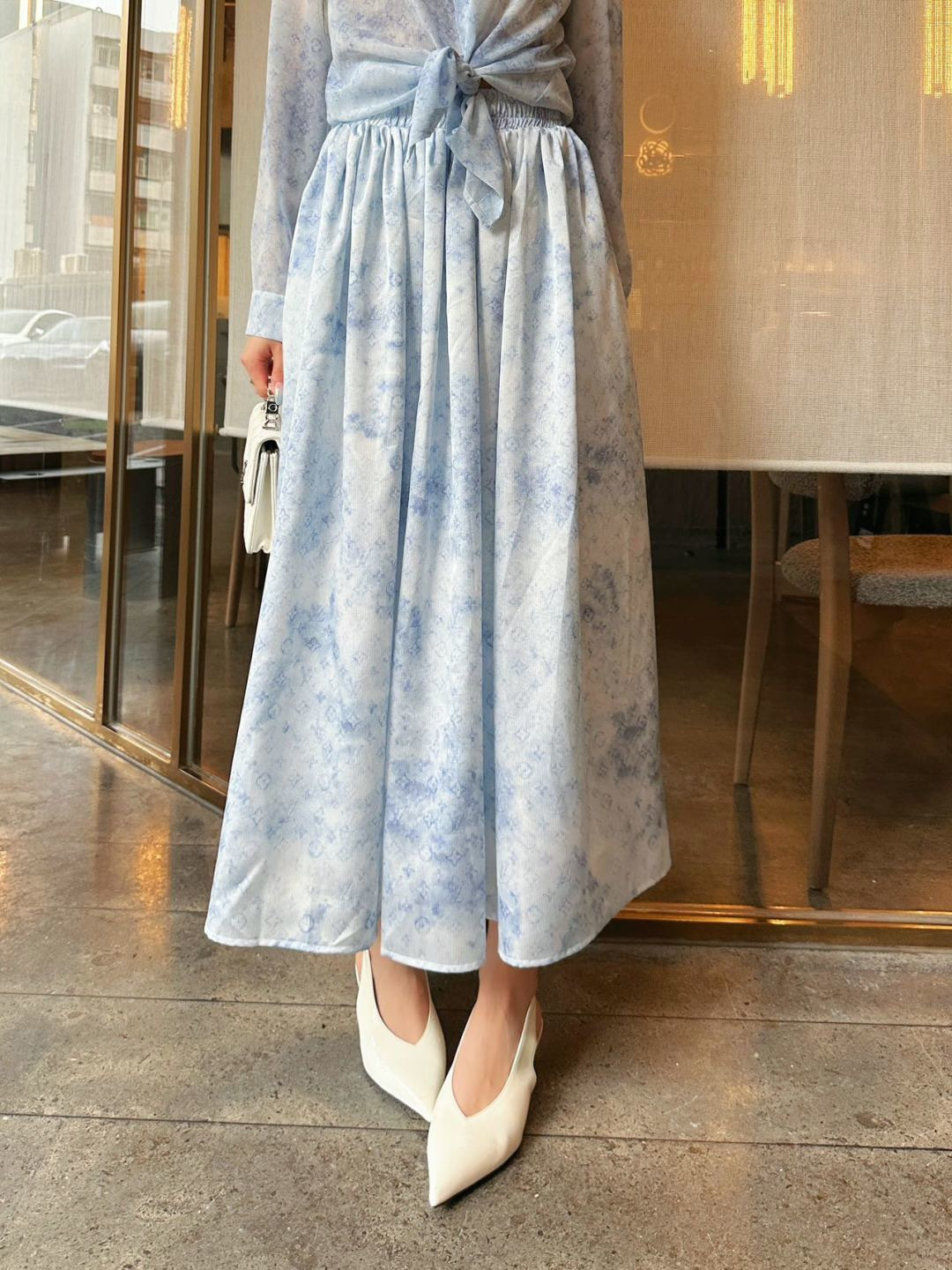 Loui 26ss gradient print skirt