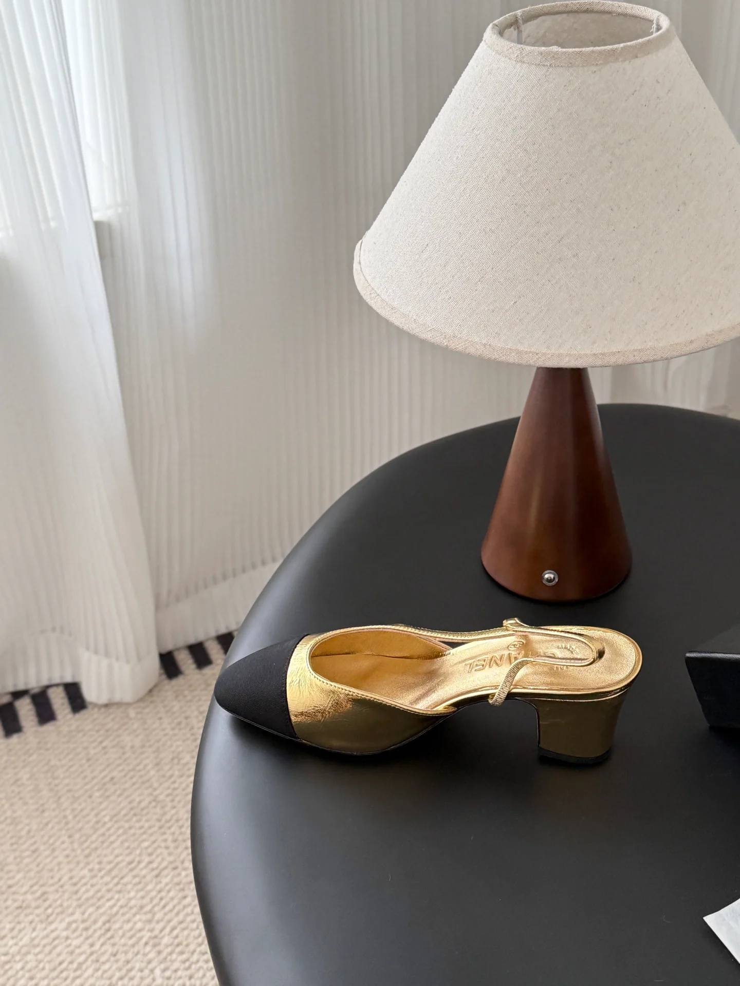 Chan 25fw slingback chunky heel