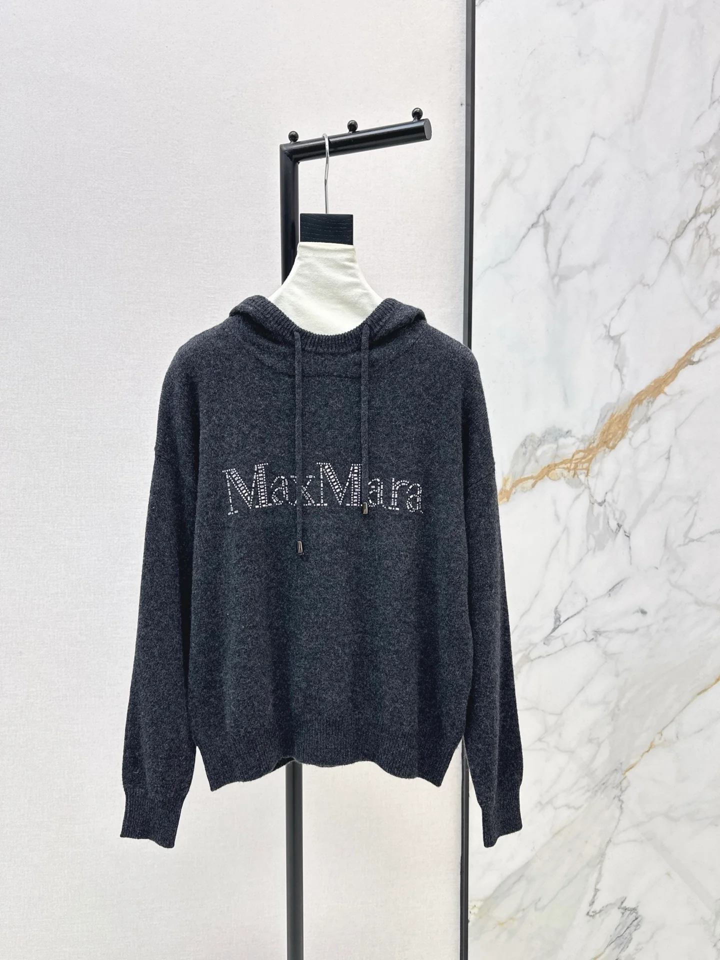 Max 26ss rhinestone hooded sweater