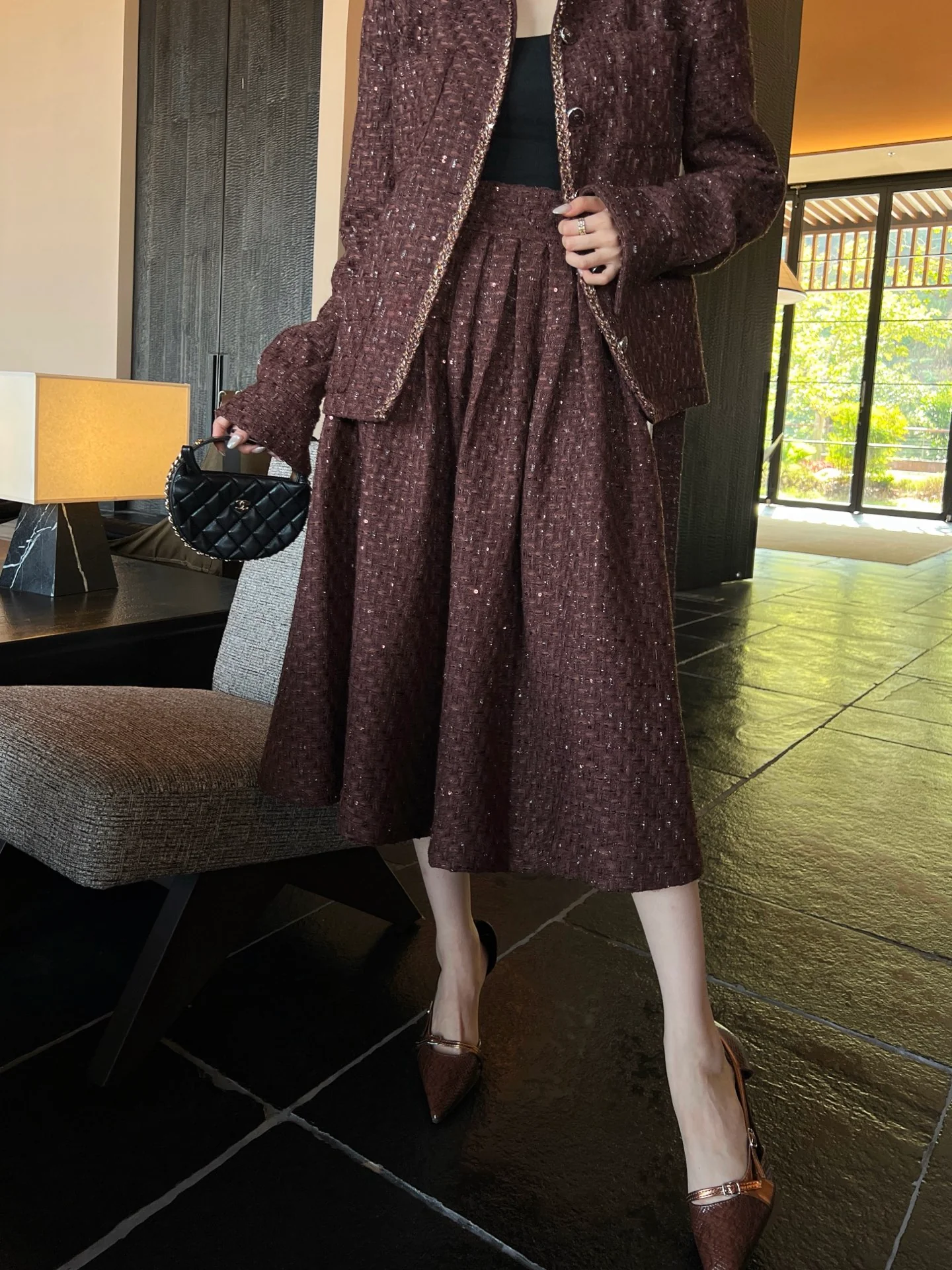 Chan 25fw woven skirt