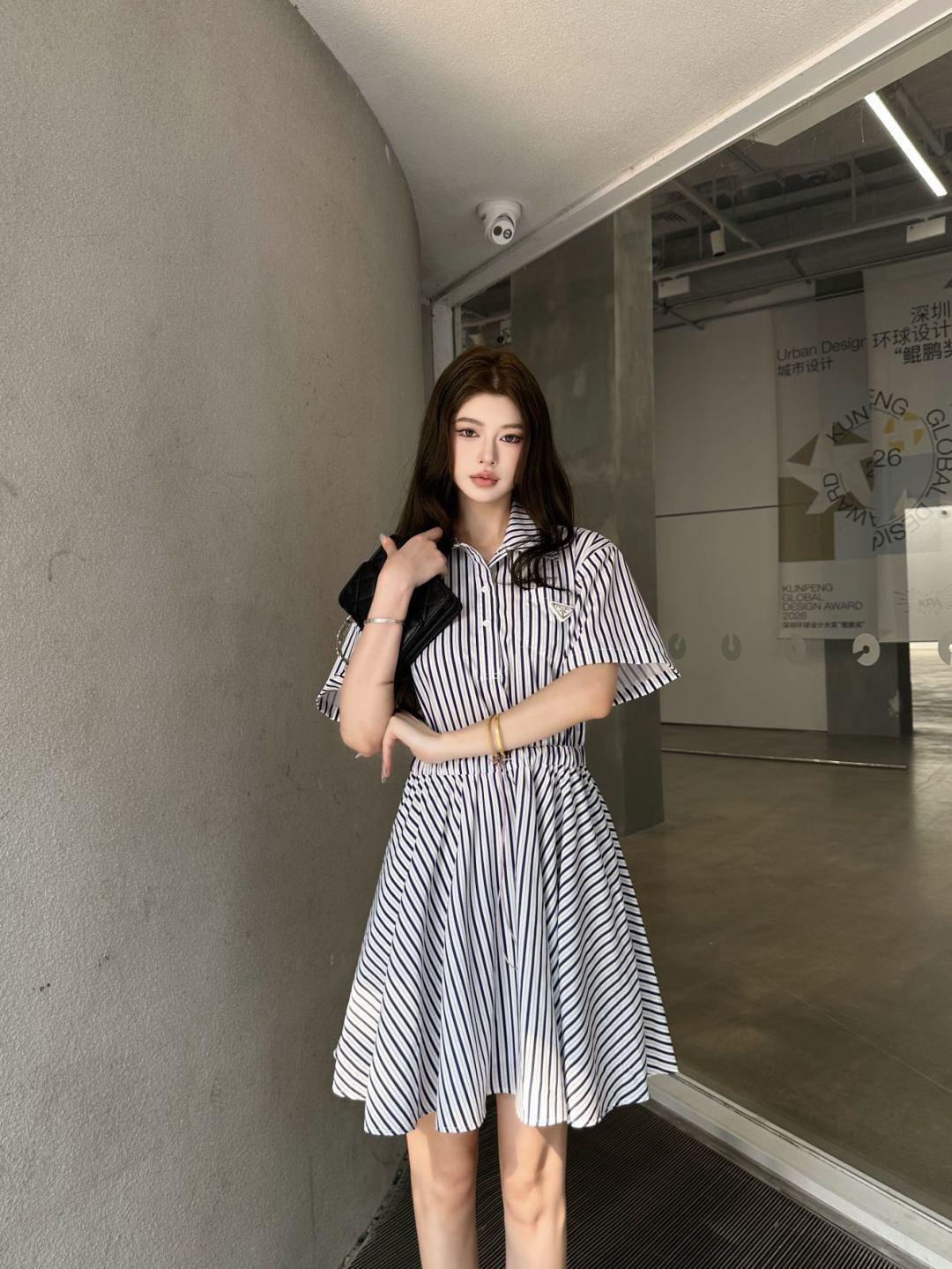 Pra 26ss stripe shirt dress