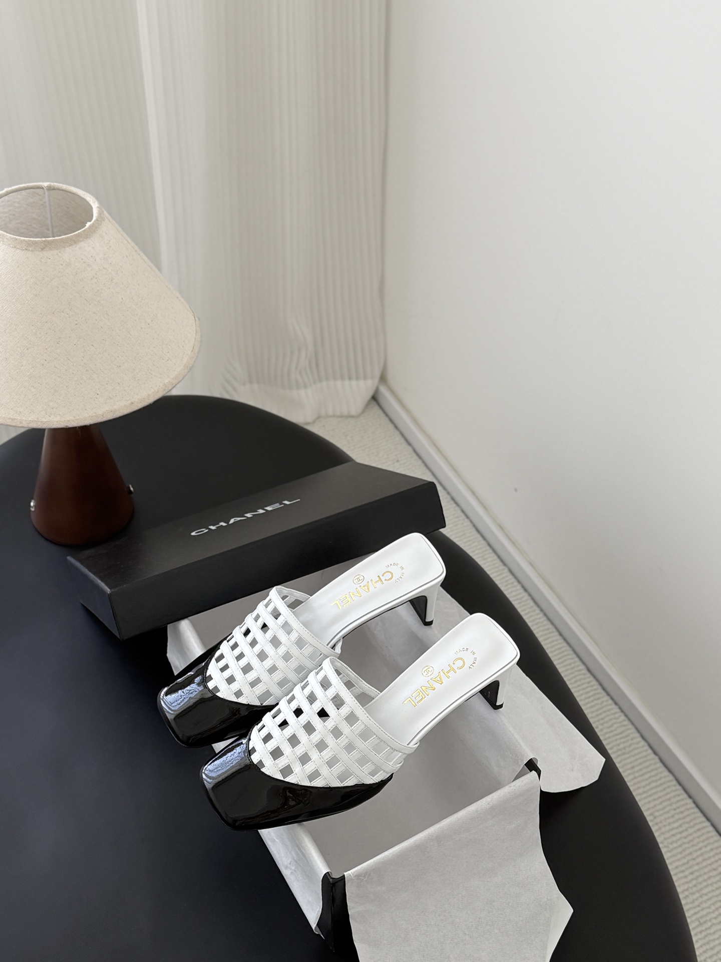 Chan 26ss woven mules heel