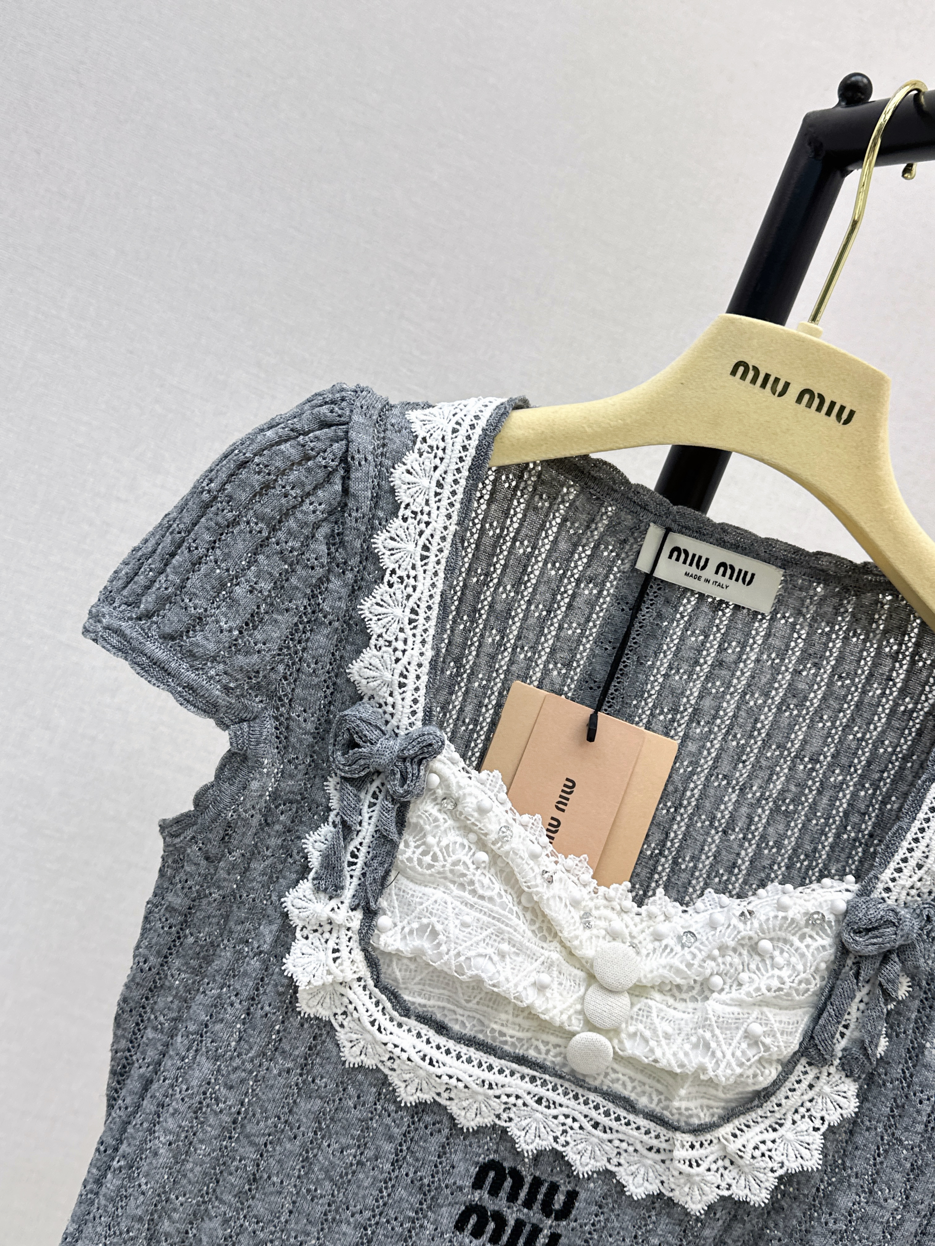 Miu 26SS Lace Knit Top