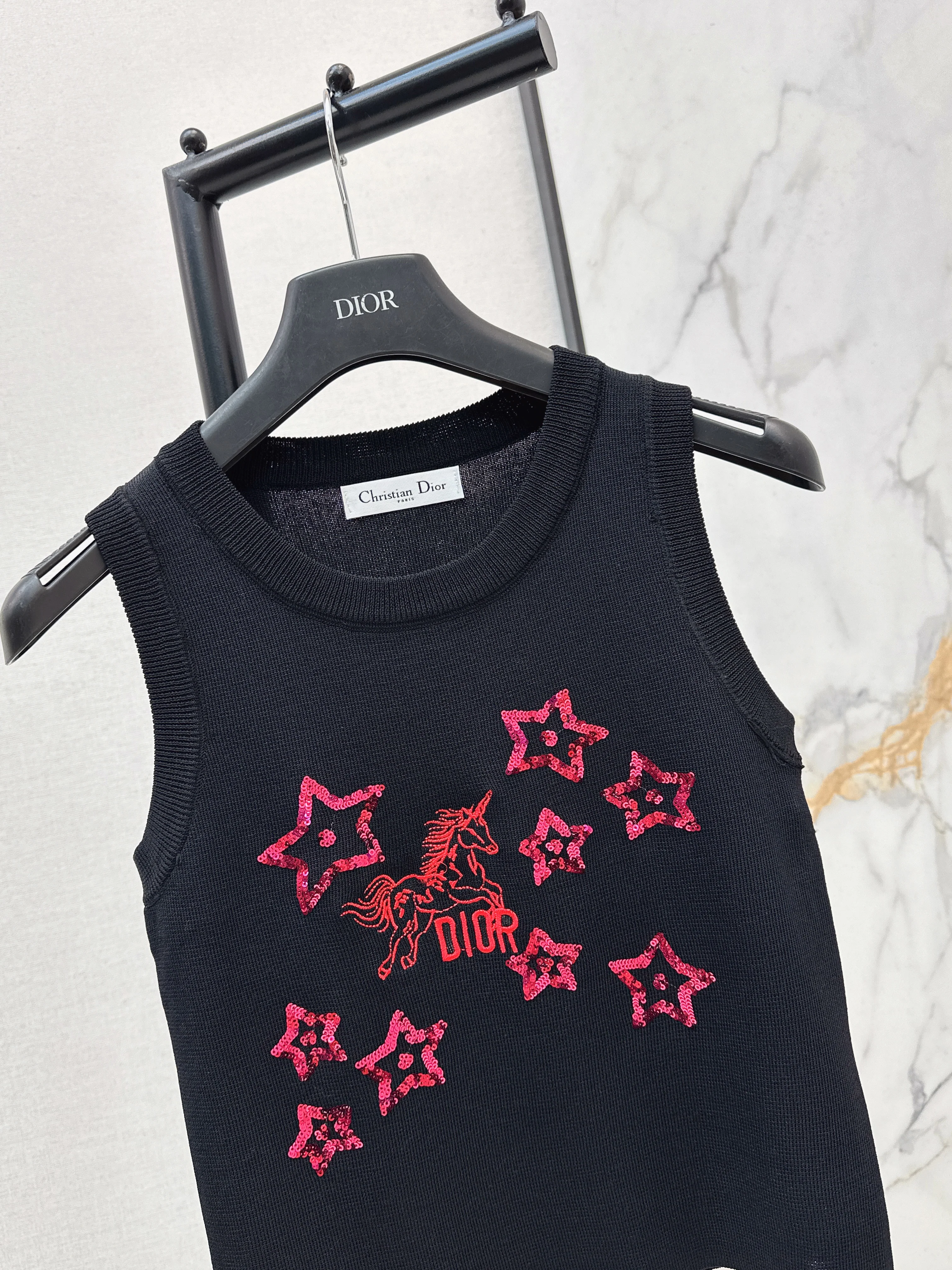 CD 26ss embroidery knitted vest