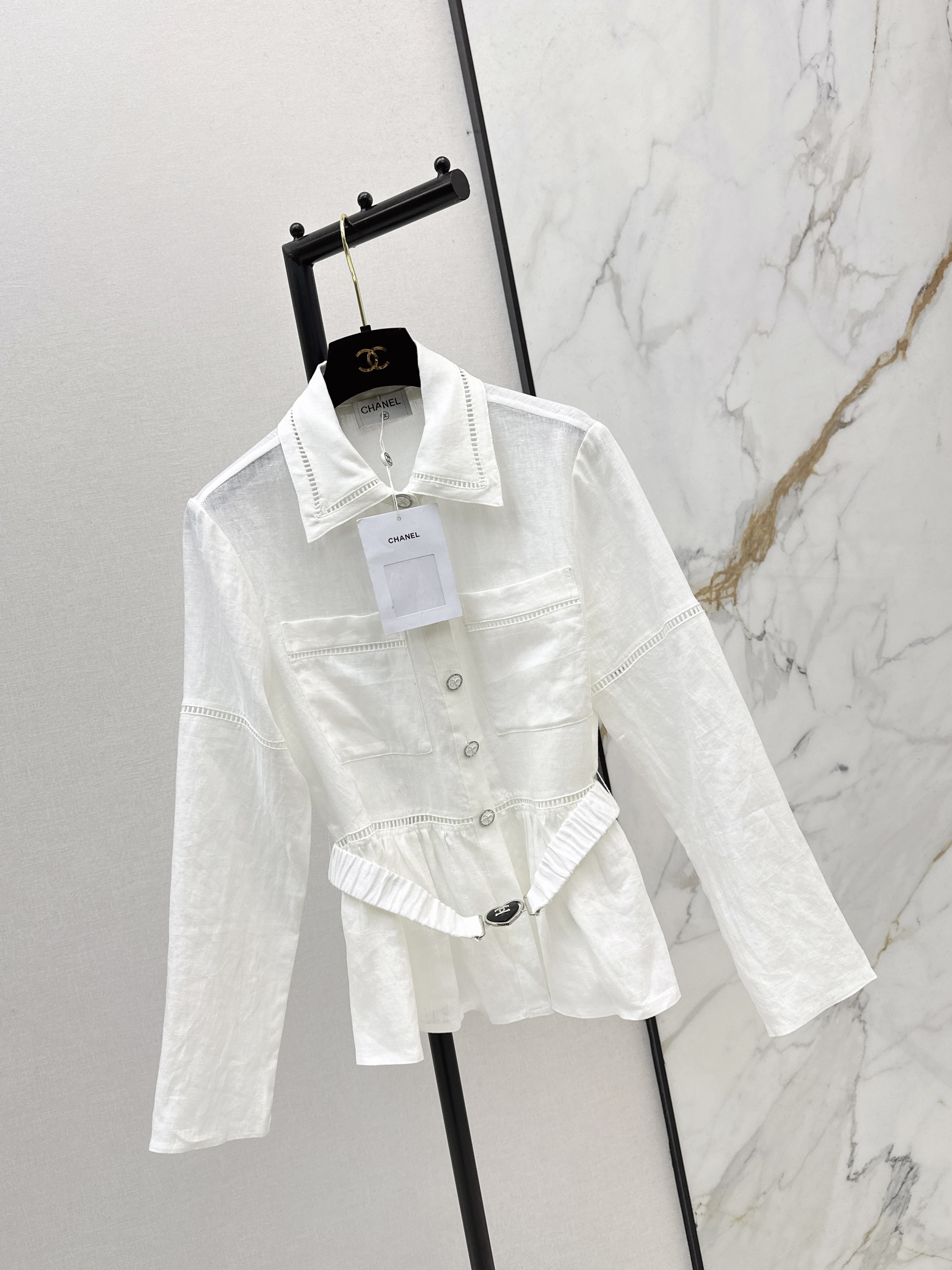 Chan 26ss belted shirt