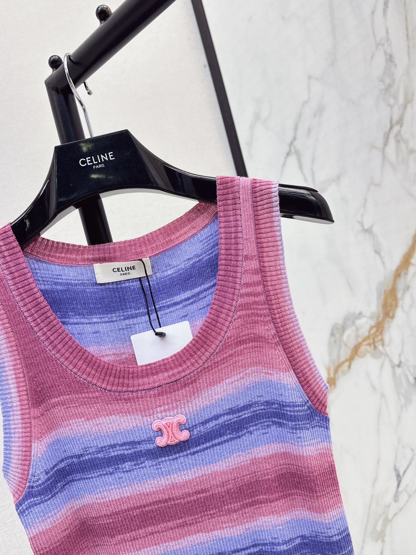 Celi 26ss stripe knit vest