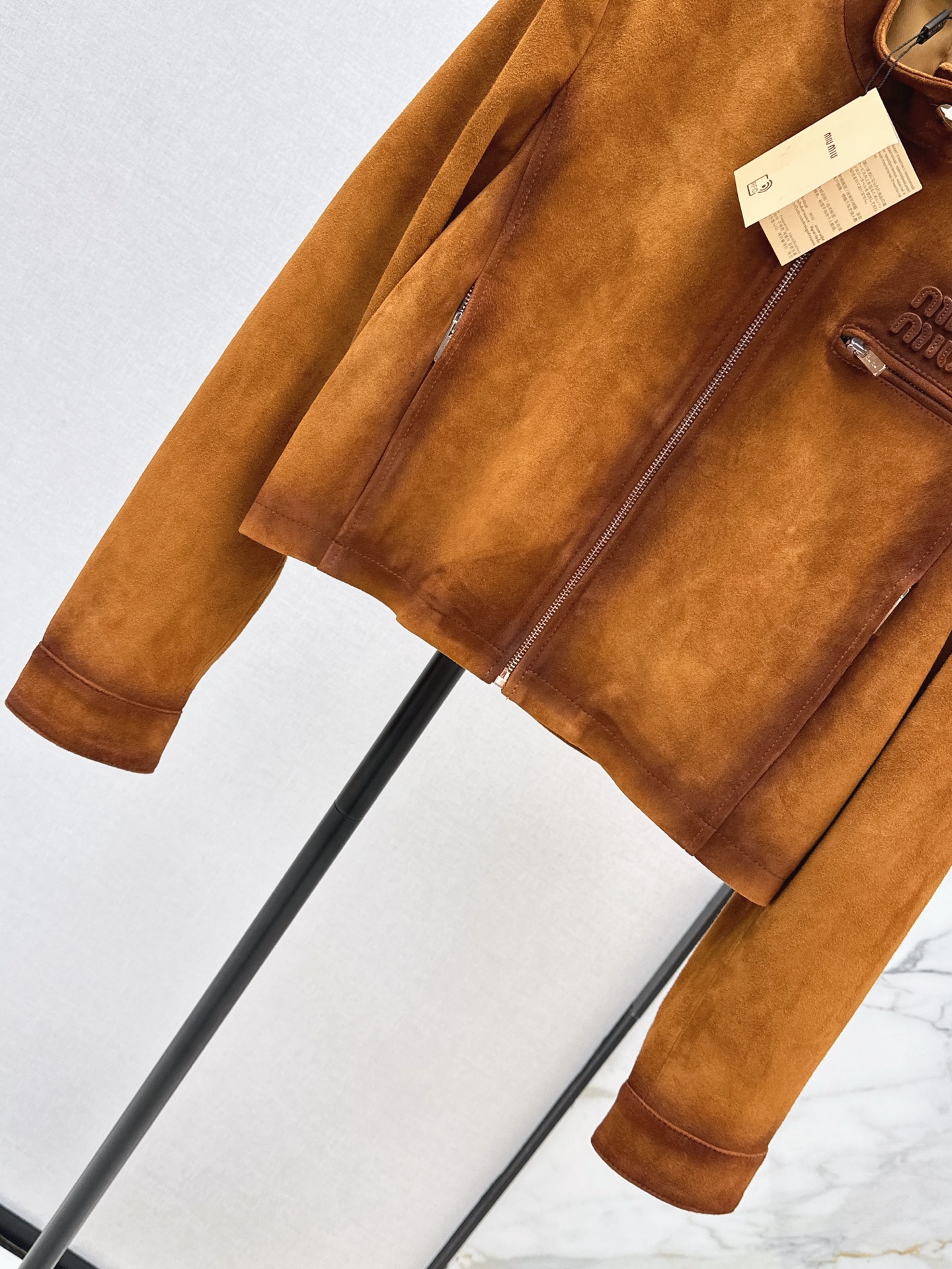 Miu 26ss suede leather jacket