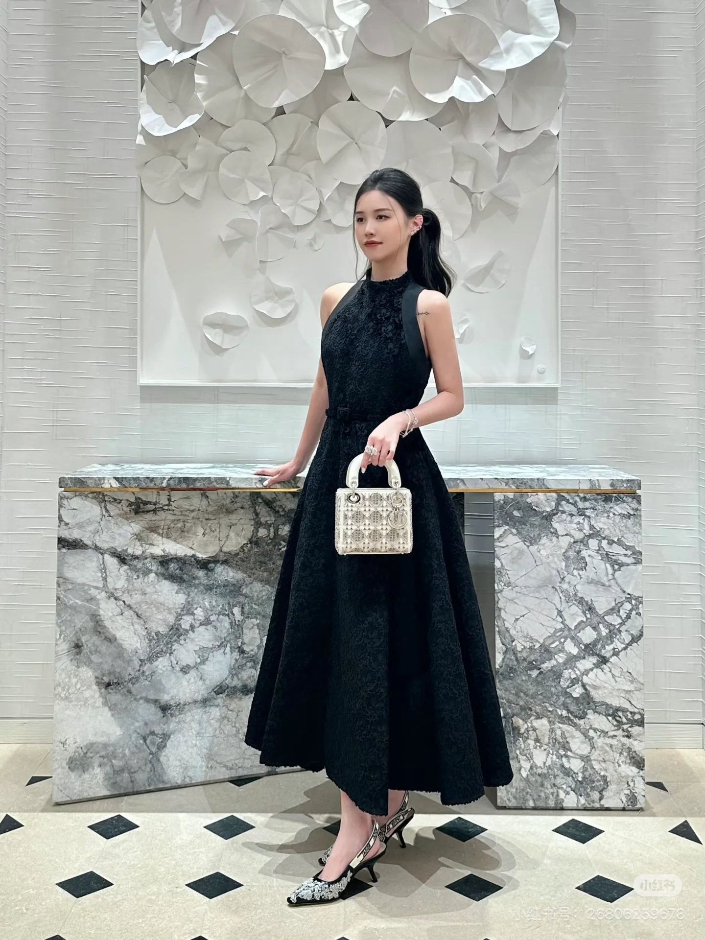 CD 26ss jacquard belted dress