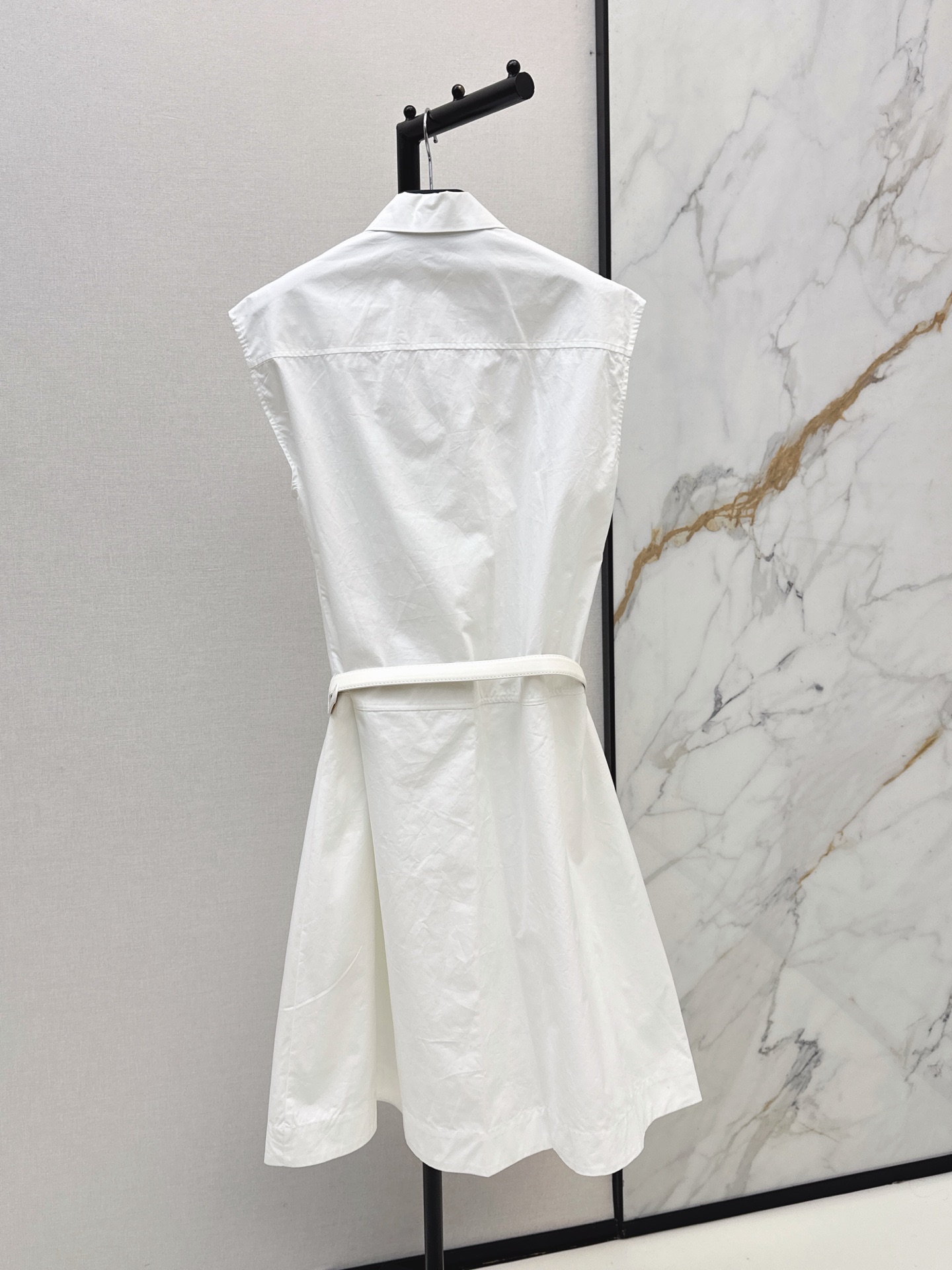 Pra 26ss sleeveless belted shirt dress